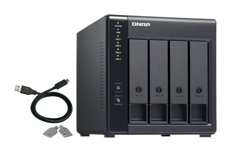 QNAP TR-004 Boîtier de disques de stockage Boîtier disque dur/SSD Noir 2.5/3.5"