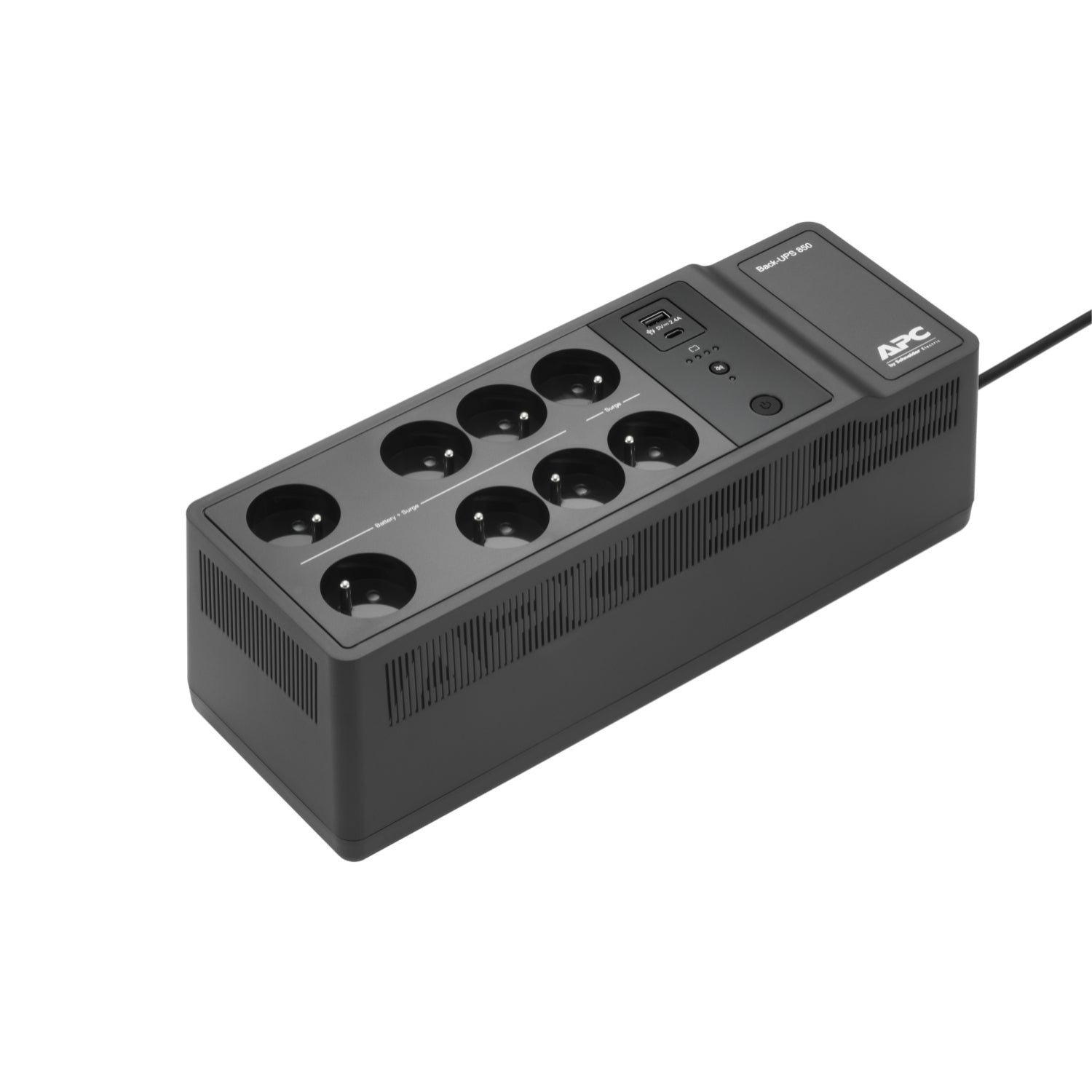 APC Back-UPS BE850G2-FR - Onduleur 8x broches terre (Belgique), 850VA, 2 chargeurs USB, 1 port data USB