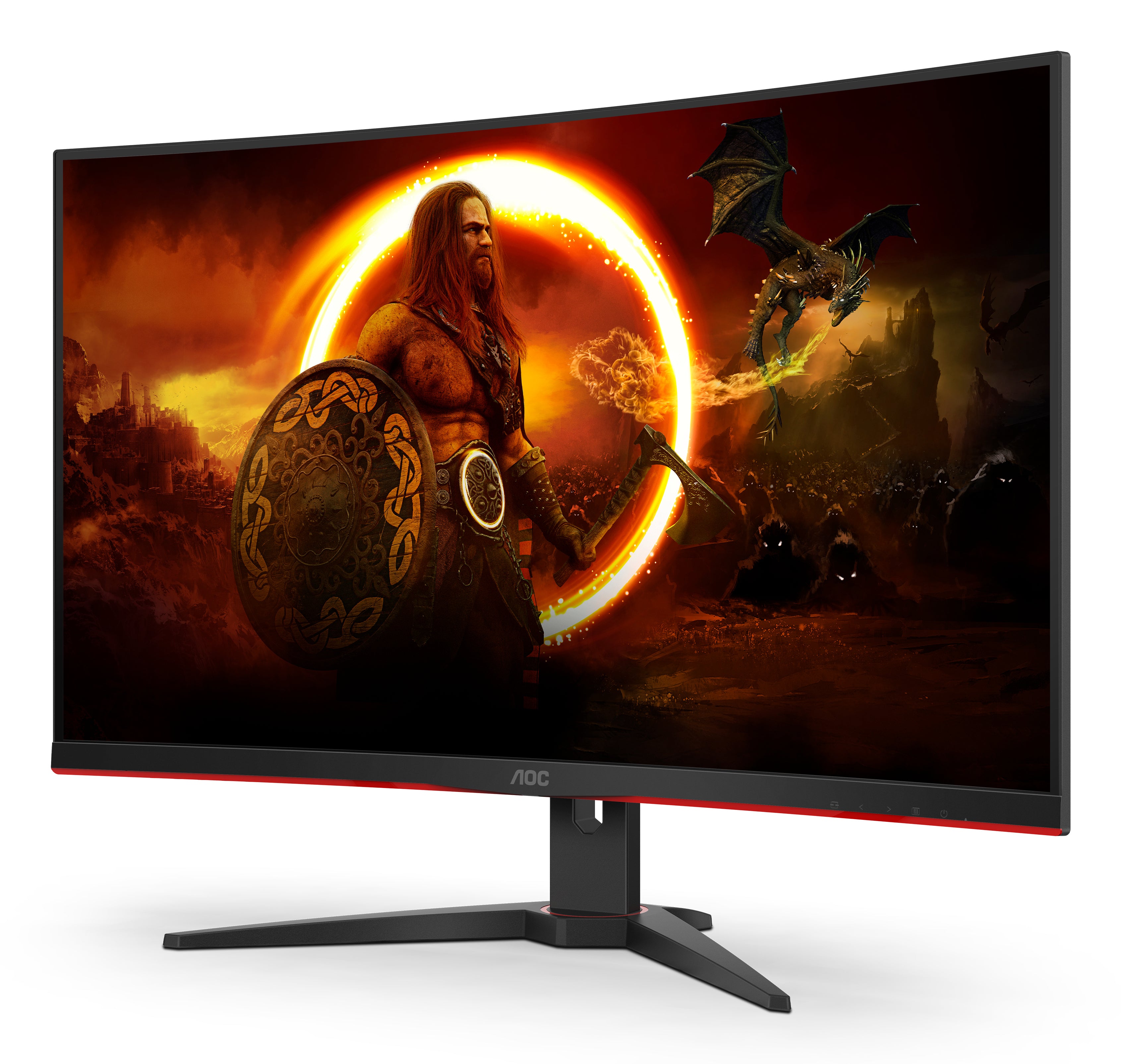 AOC G2 C32G2ZE/BK écran plat de PC 80 cm (31.5") 1920 x 1080 pixels Full HD LED Noir, Rouge