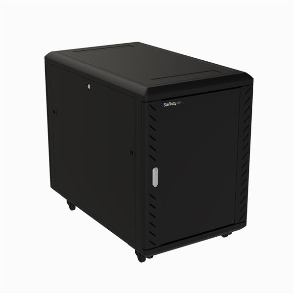 StarTech.com Armoire Rack Serveur 15U à 4 Montants, Armoire Verrouillable 19" pour Ordinateur/AV/Équipement IT, Rack Réseau pour Bureau/Domicile avec Roulettes et Rails de Montage Ajustables