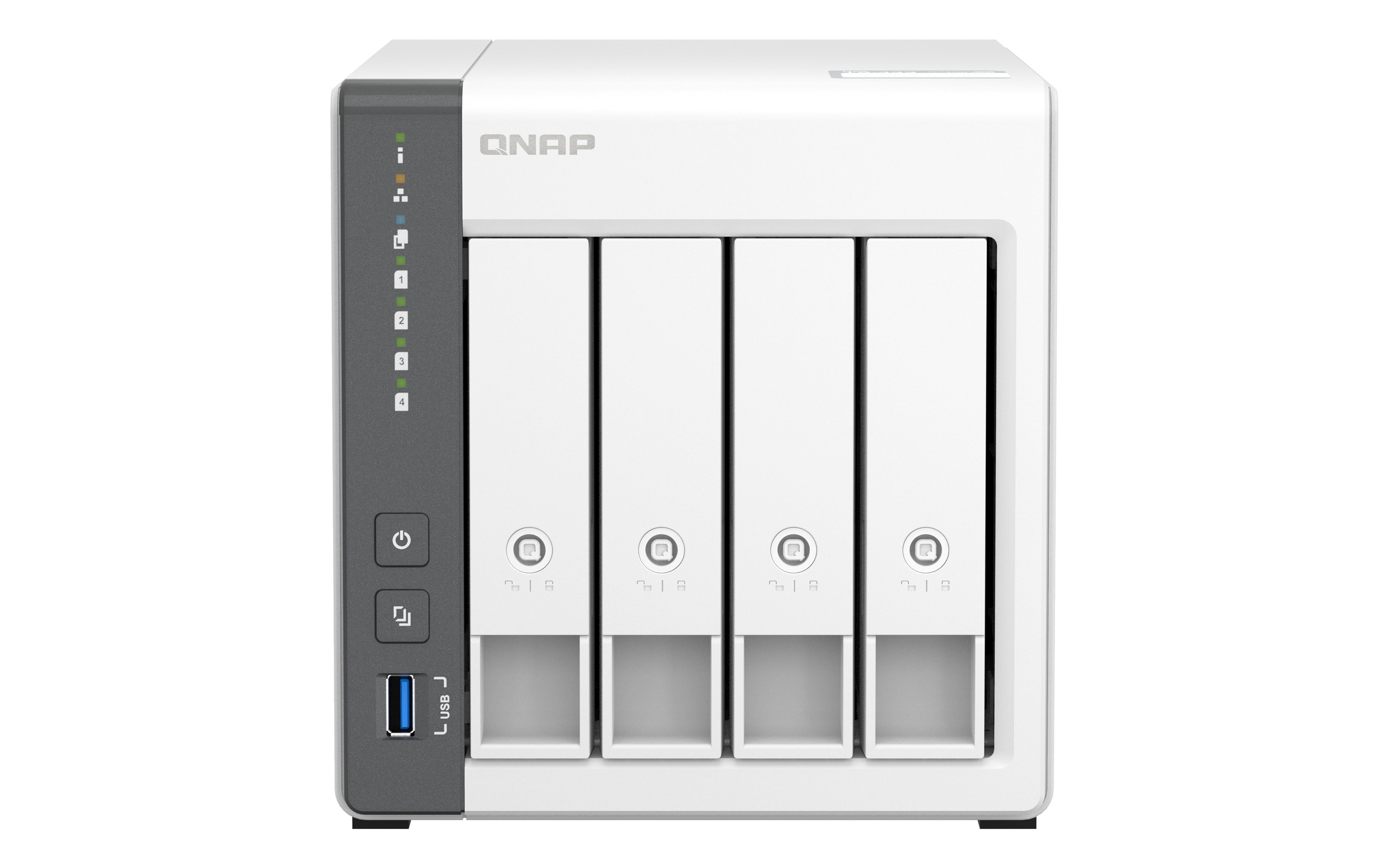 QNAP TS-433 NAS Tower ARM Cortex-A55 4 Go 0 To QNAP QTS Blanc