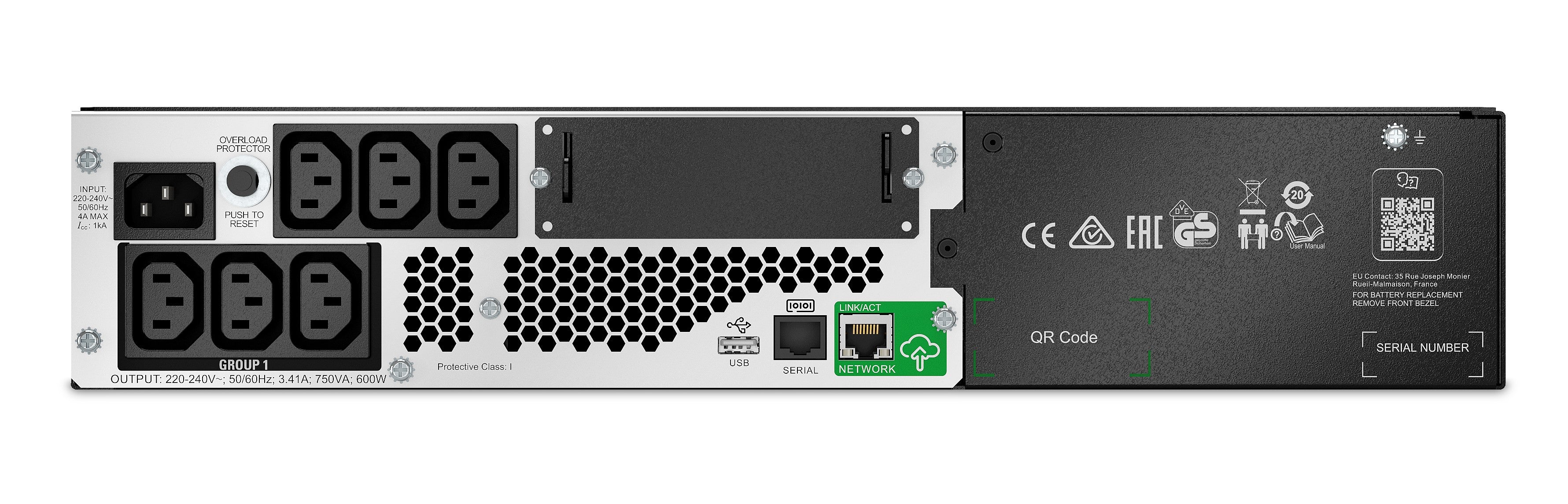 APC SmartUPS C - batterie Li Ion - 2U Rack faible profondeur - 750VA - SmartConnect