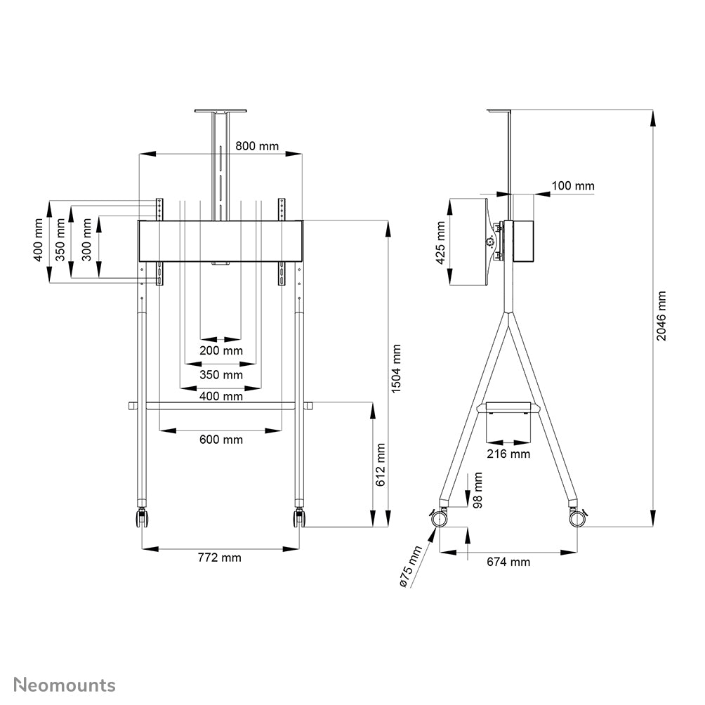 Neomounts NS-M1500WHITE Support au sol pour écran 32-65"