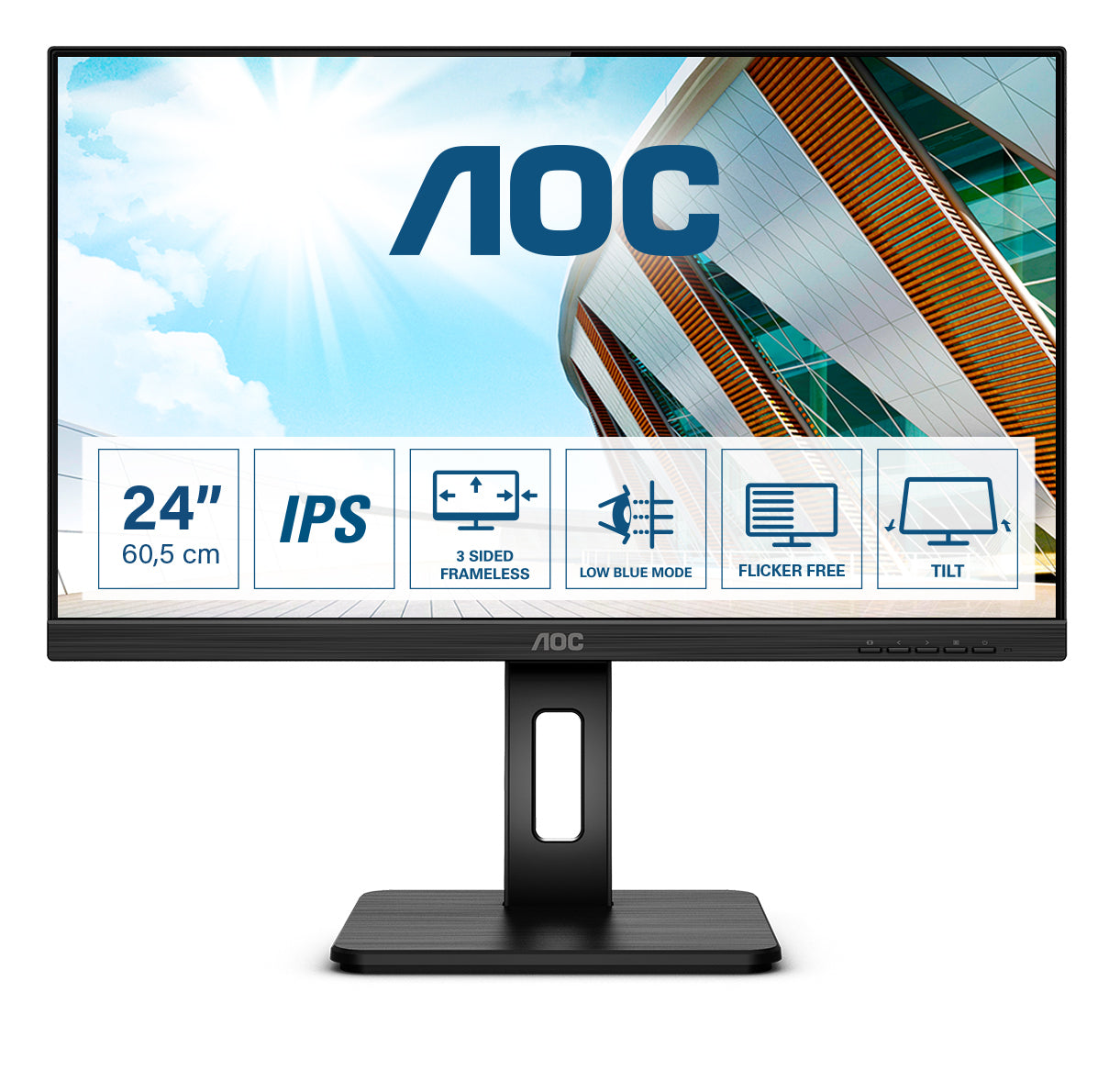 AOC P2 24P2Q LED display 60,5 cm (23.8") 1920 x 1080 pixels Full HD Noir