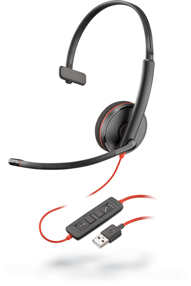 POLY Blackwire C3210 Casque Avec fil Arceau Bureau/Centre d'appels USB Type-A Noir