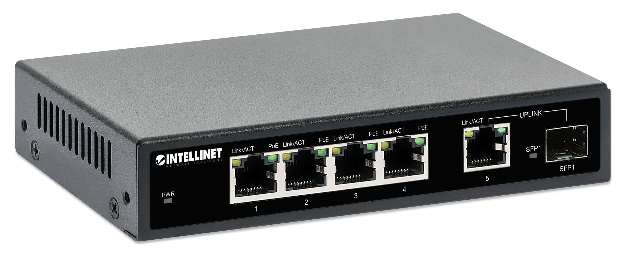 Intellinet 561822 commutateur réseau Gigabit Ethernet (10/100/1000) Connexion Ethernet, supportant l'alimentation via ce port (PoE) Noir