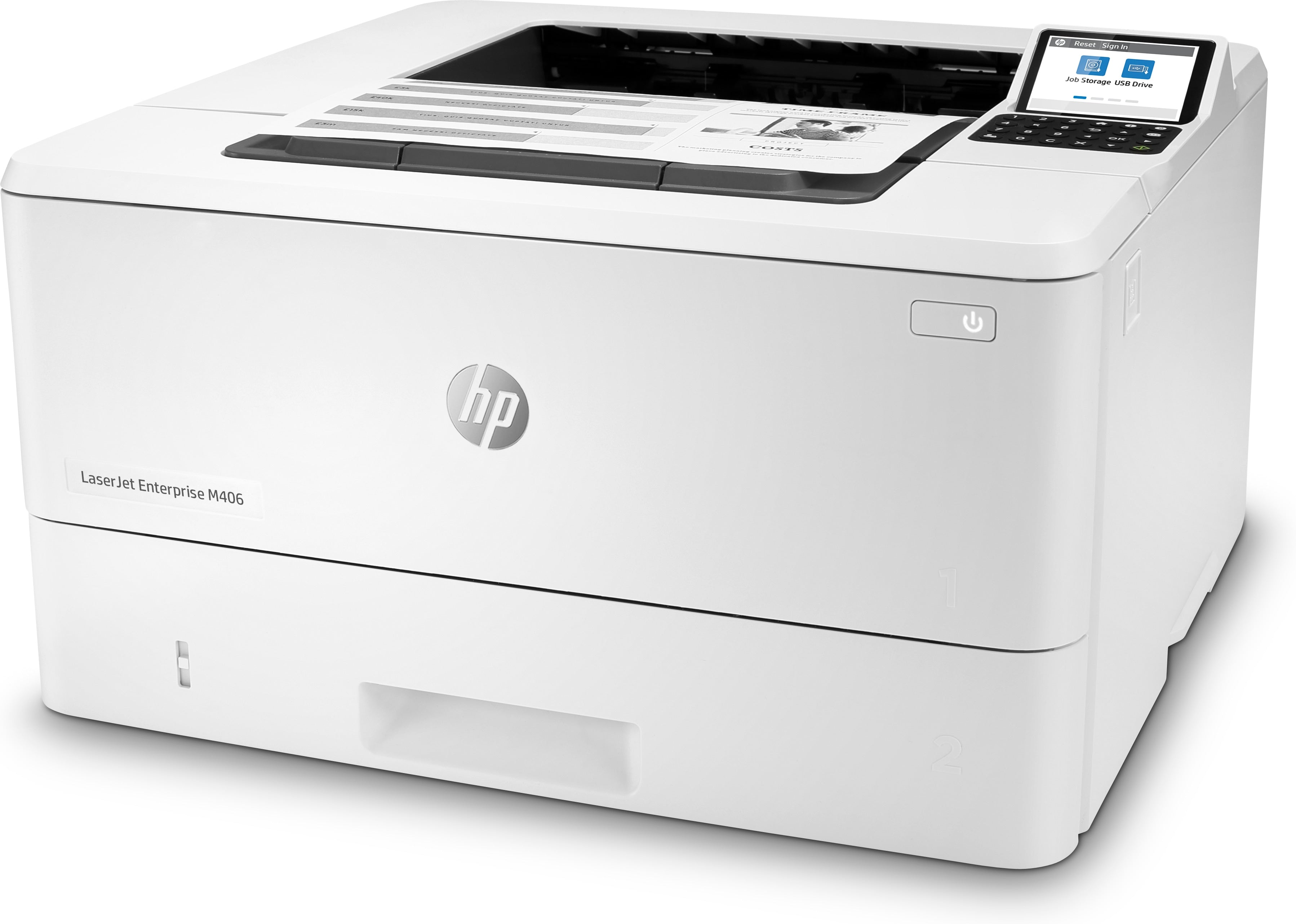 HP LaserJet Enterprise M406dn, Noir et blanc, Imprimante pour Entreprises, Imprimer, Taille compacte; Sécurité renforcée; Impression recto-verso; Éco-énergétique; Impression USB en façade