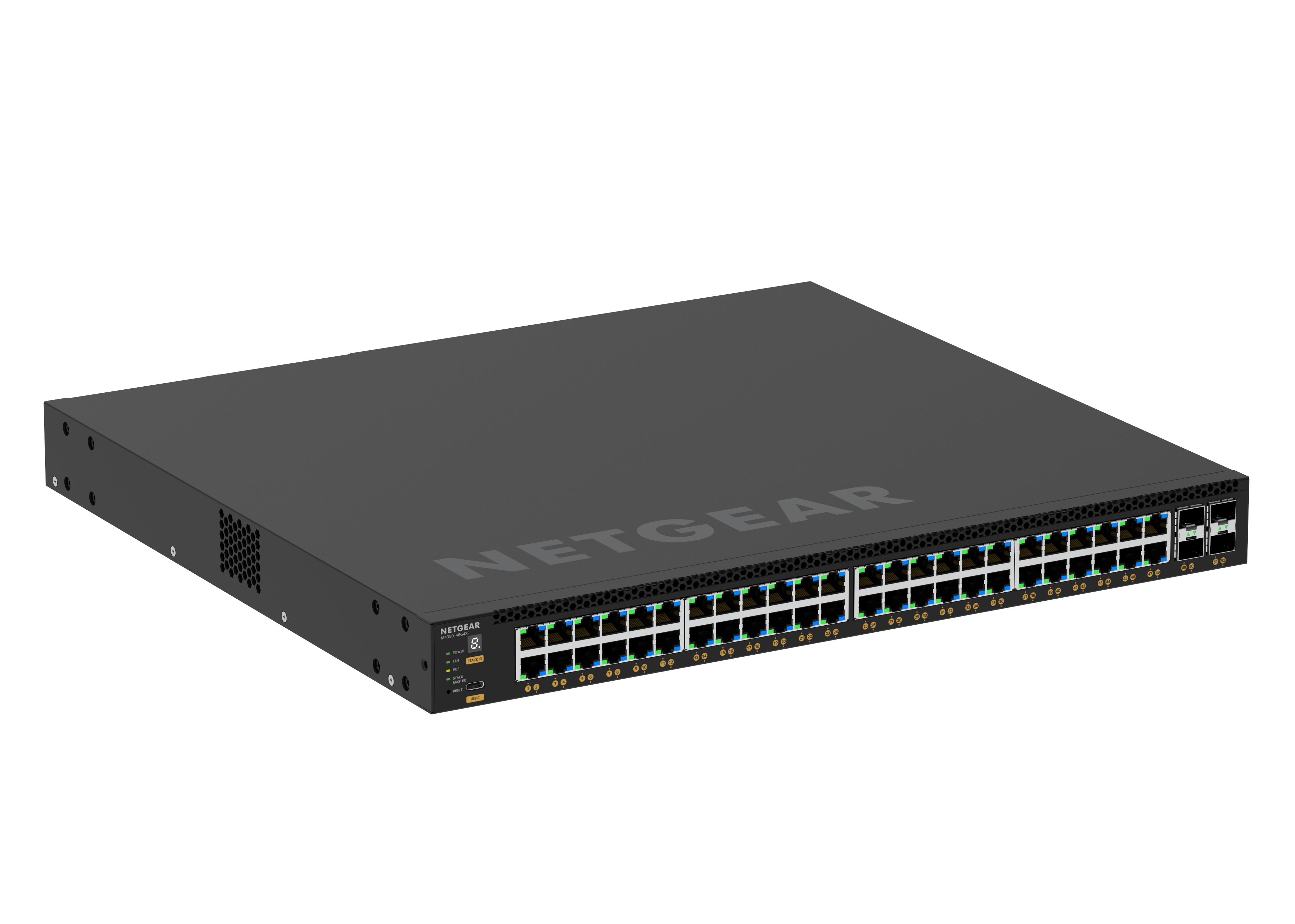 NETGEAR M4350-48G4XF Géré L3 Gigabit Ethernet (10/100/1000) Connexion Ethernet, supportant l'alimentation via ce port (PoE) 1U Noir