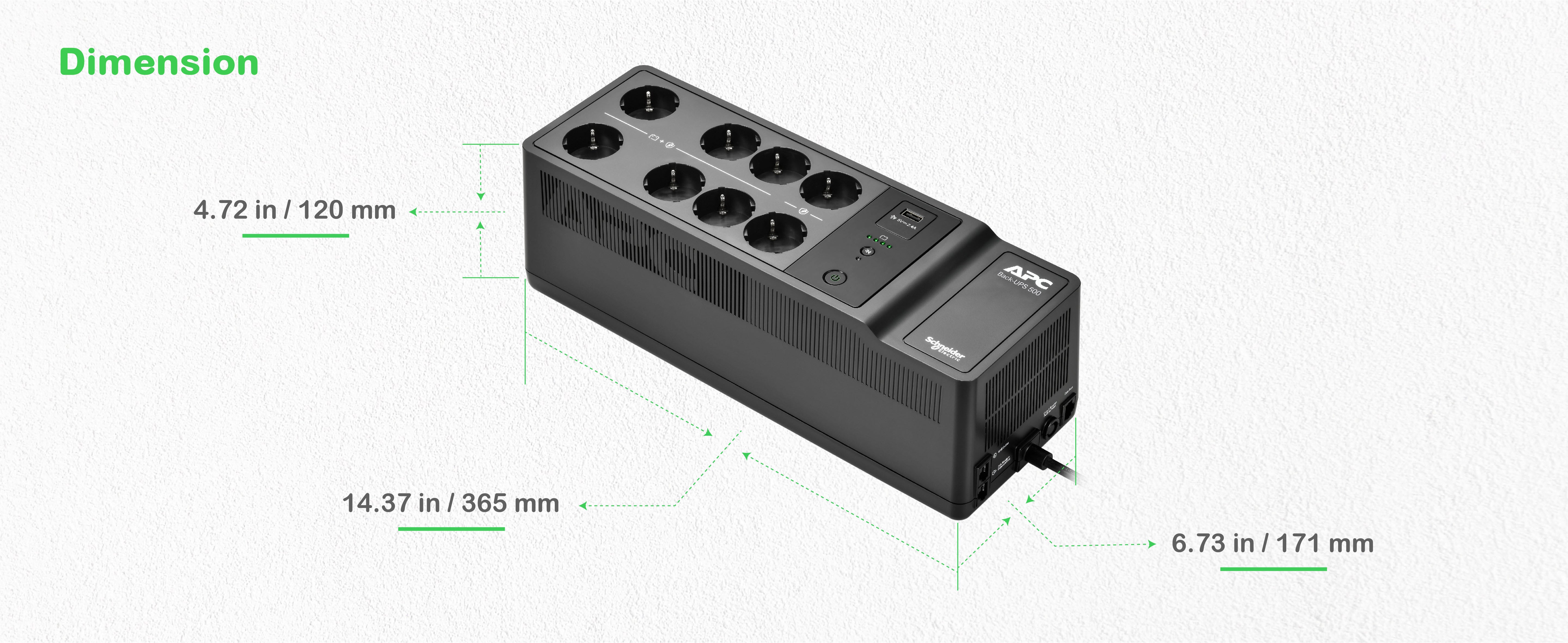 APC BE500G2-GR alimentation d'énergie non interruptible Veille 0,5 kVA 300 W