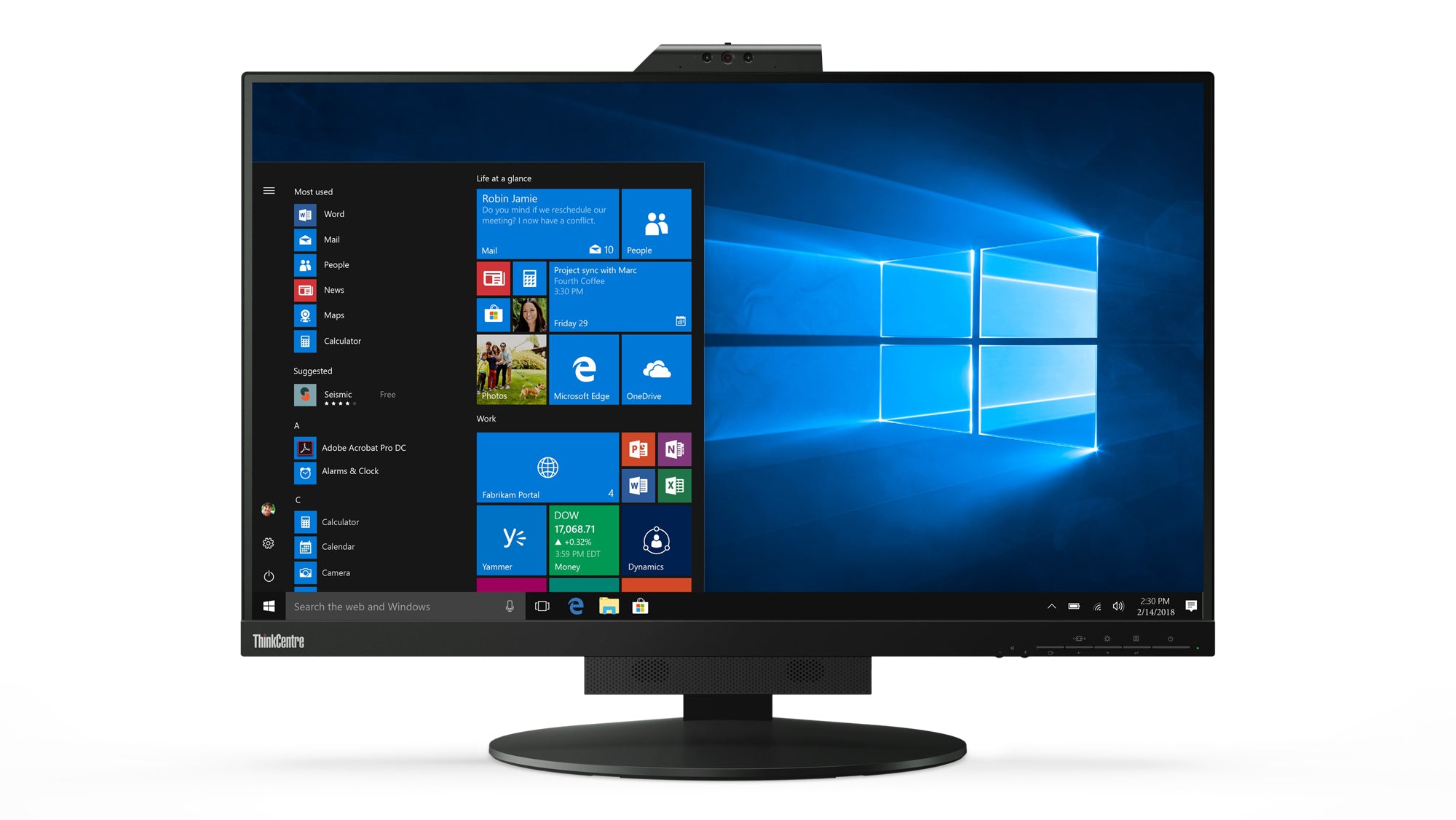 Lenovo 11JHRAT1EU PC tout en un/station de travail 68,6 cm (27") 2560 x 1440 pixels Noir