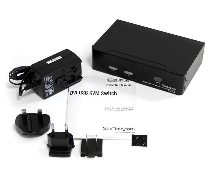 StarTech.com Commutateur KVM 2 Ports DVI, USB et Audio - Switch KVM - 1920x1200