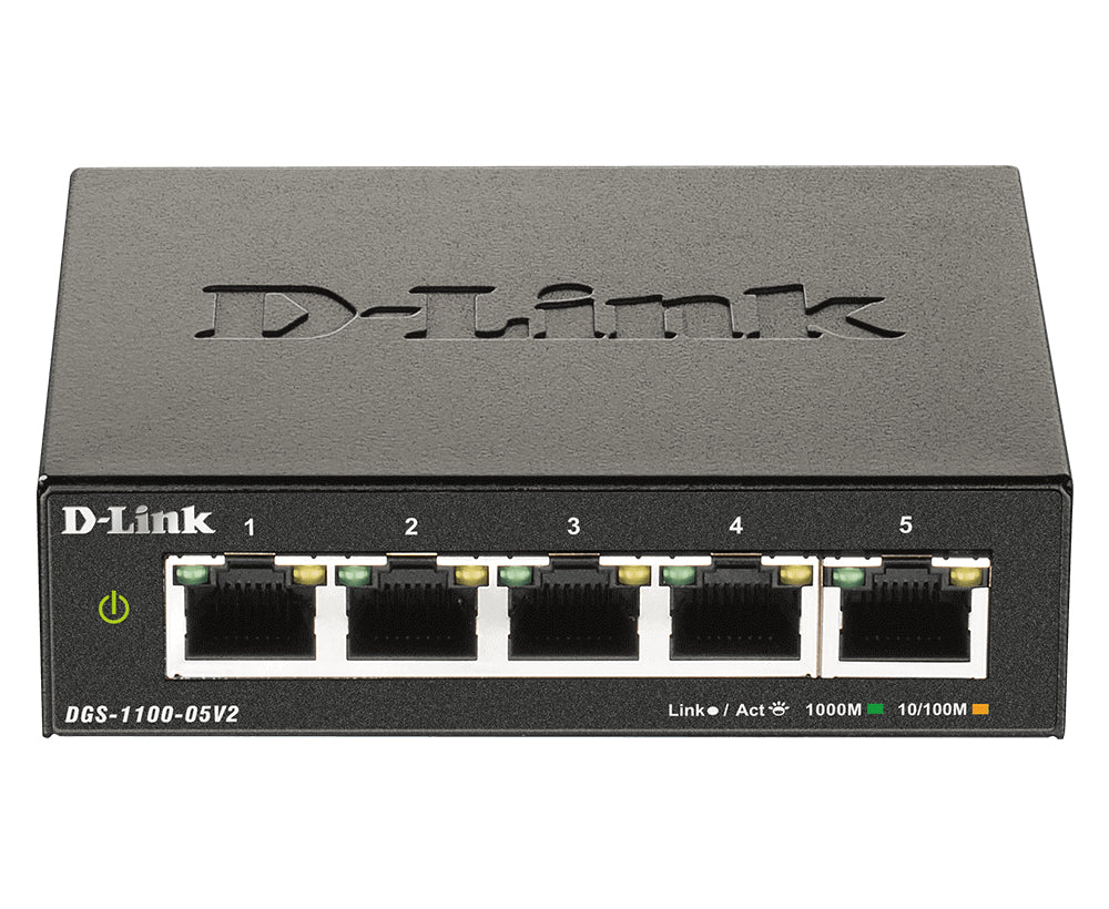 D-Link DGS-1100-05V2/E commutateur réseau Géré L2 Gigabit Ethernet (10/100/1000) Noir
