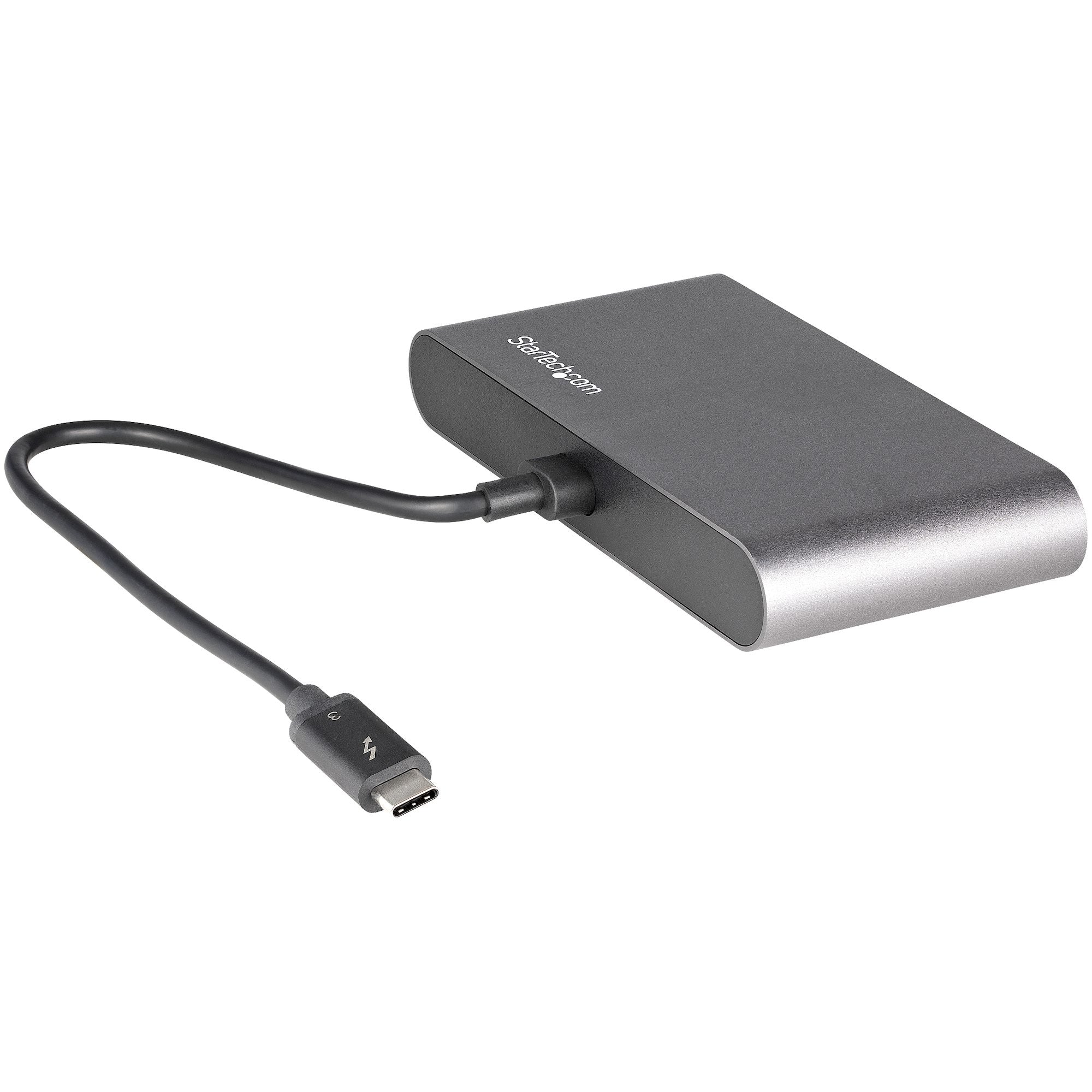 StarTech.com Mini Station d'Accueil Thunderbolt 3 - Dock Portable pour Deux Écrans avec DP 4K 60Hz, 1x hub USB-A (USB 3.0/5 Gbps), GbE - Câble de 28 cm - Adaptateur Multiport TB3 - Mac/Windows