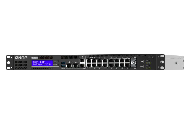 QNAP QGD-1602 Géré L2 Gigabit Ethernet (10/100/1000) 1U Noir, Gris