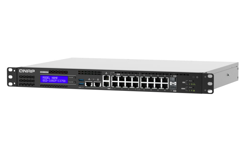QNAP QGD-1602 Géré L2 Gigabit Ethernet (10/100/1000) 1U Noir, Gris