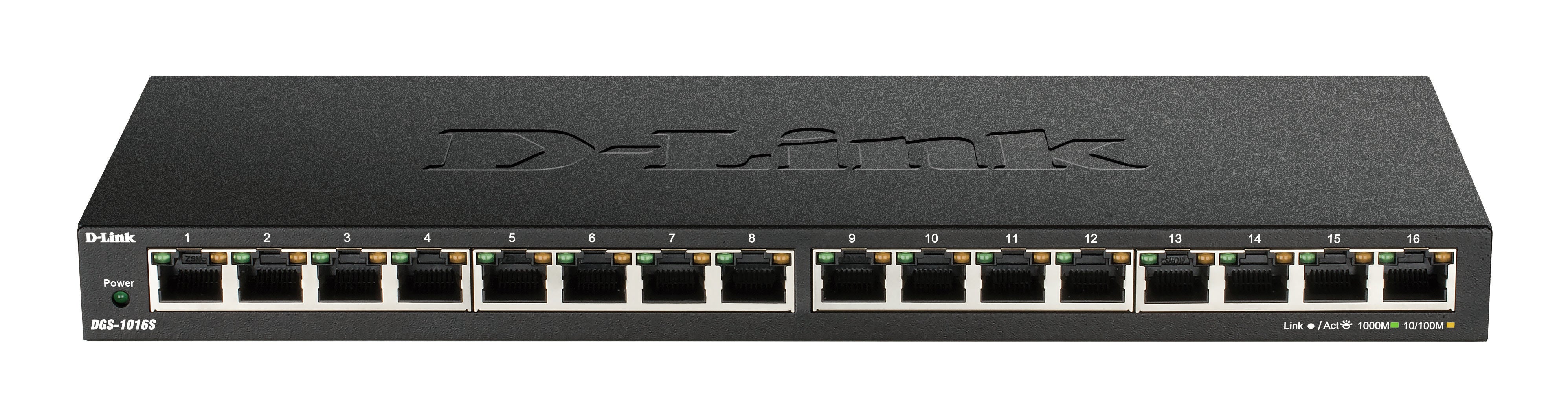 D-Link DGS-1016S Non-géré Gigabit Ethernet (10/100/1000) Noir