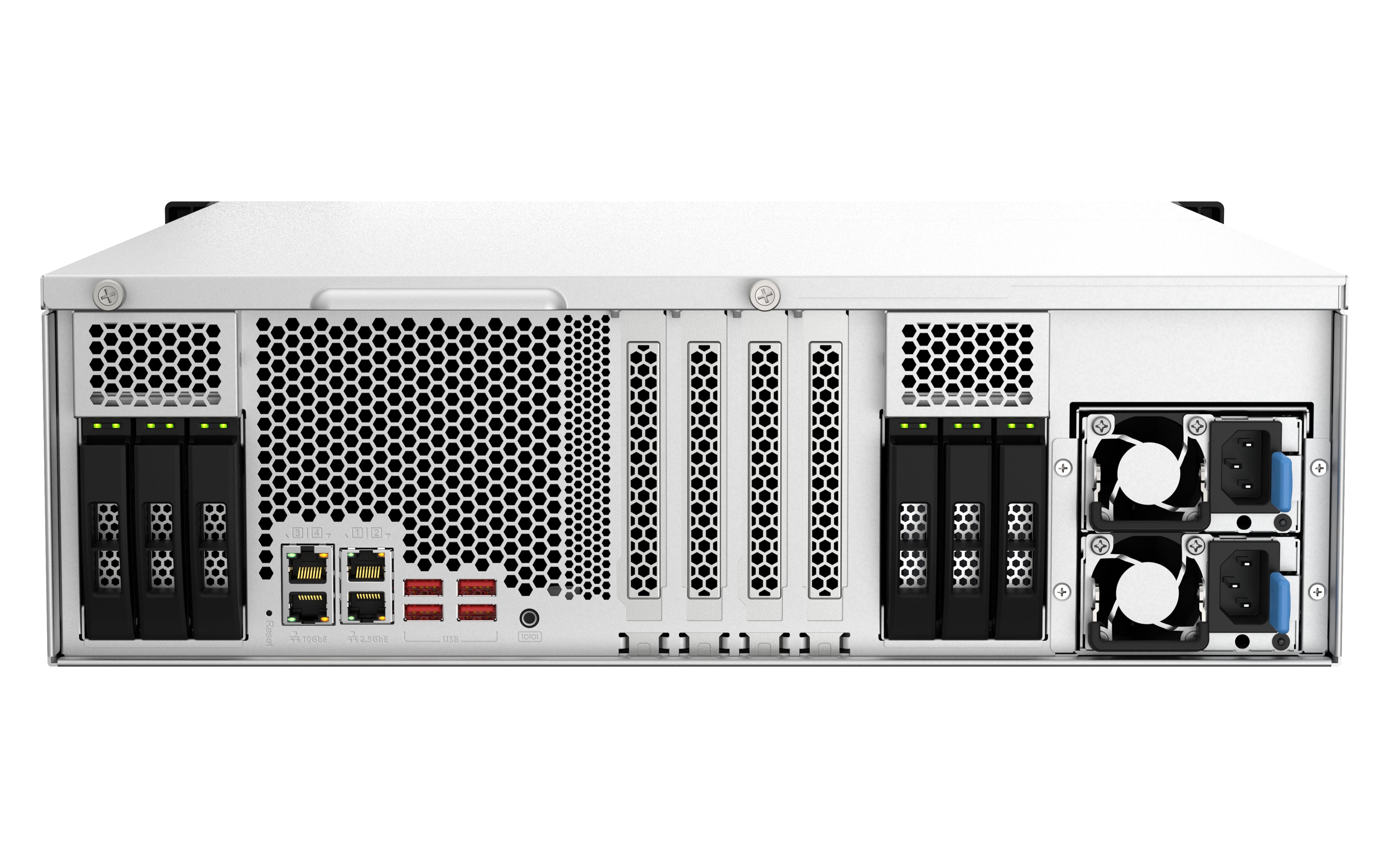 QNAP TS-H2287XU-RP NAS Rack (3 U) Intel Xeon E E-2378 64 Go DDR4 0 To QuTS hero Noir, Blanc