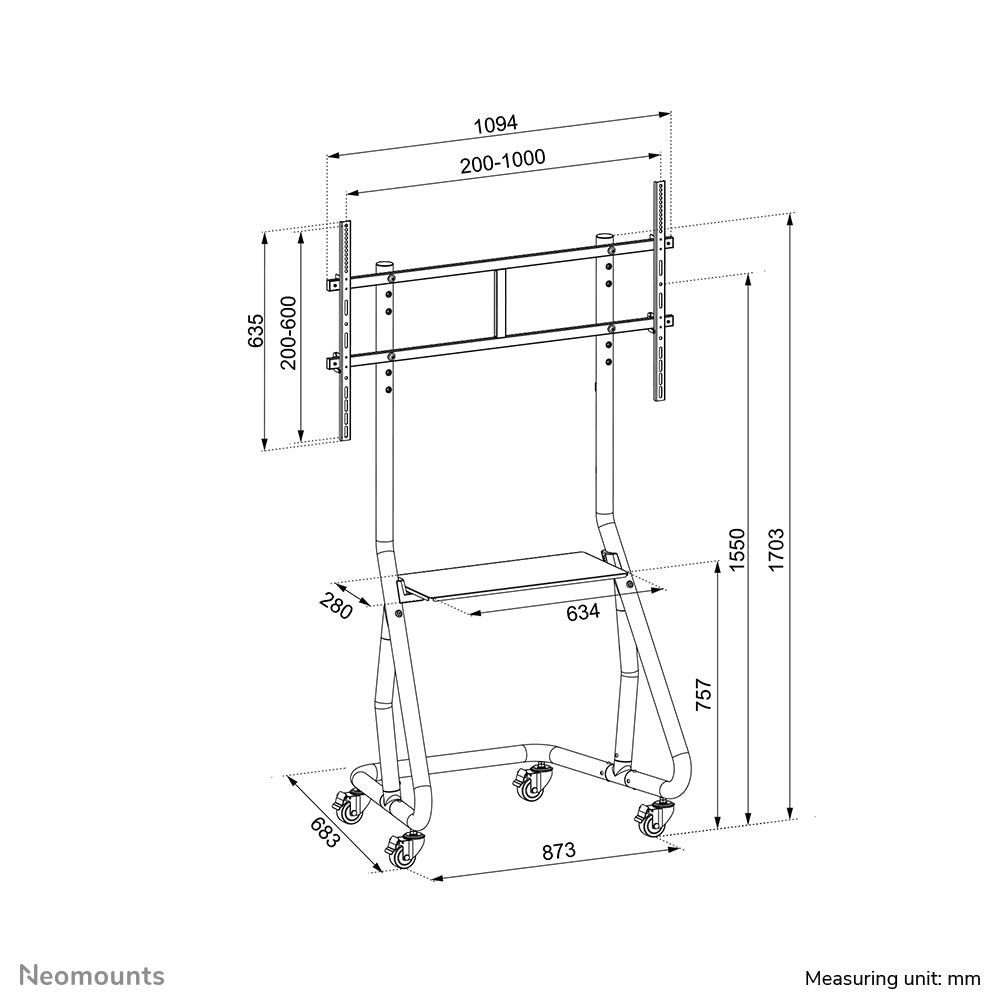 Neomounts NS-M3800BLACK Support au sol pour écran 60-100"