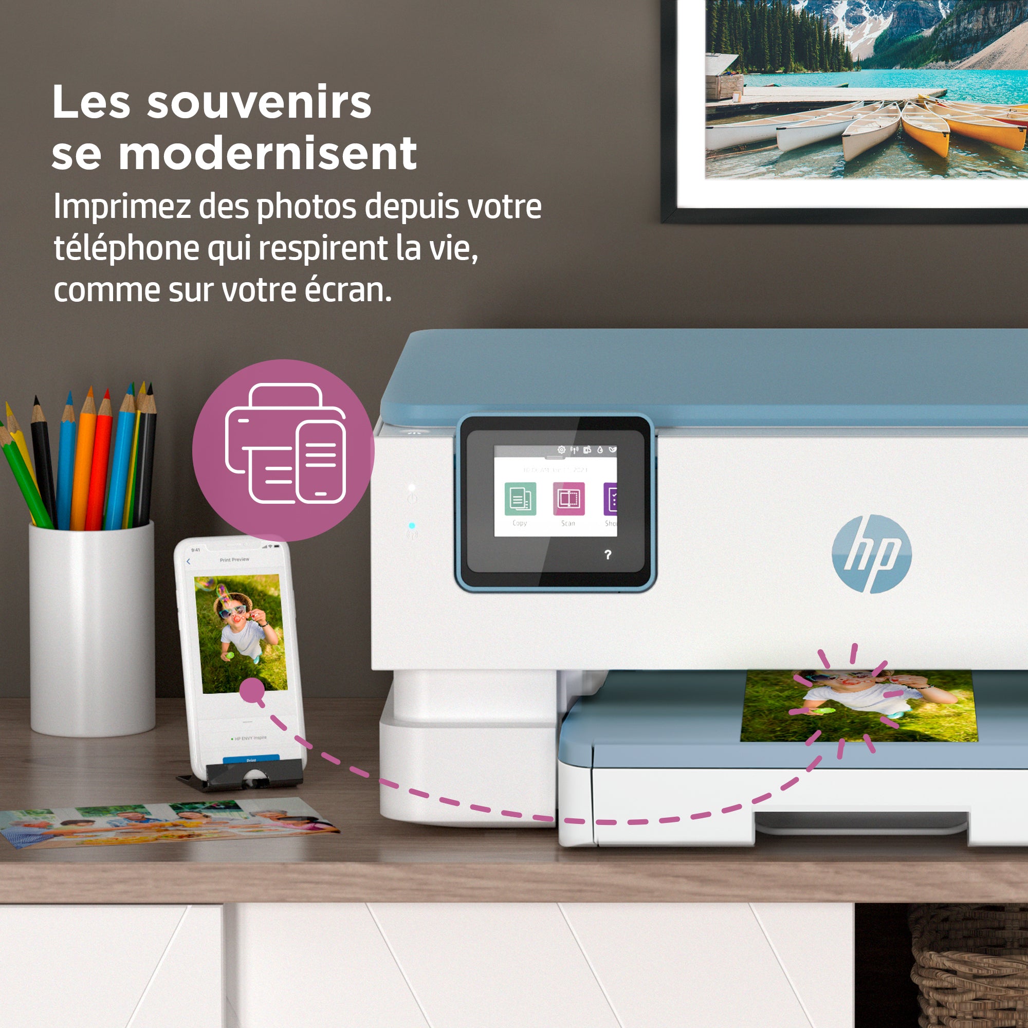 HP ENVY Inspire 7221e Sans fil All-in-One Couleur Imprimante, Instant Ink; Impression photo