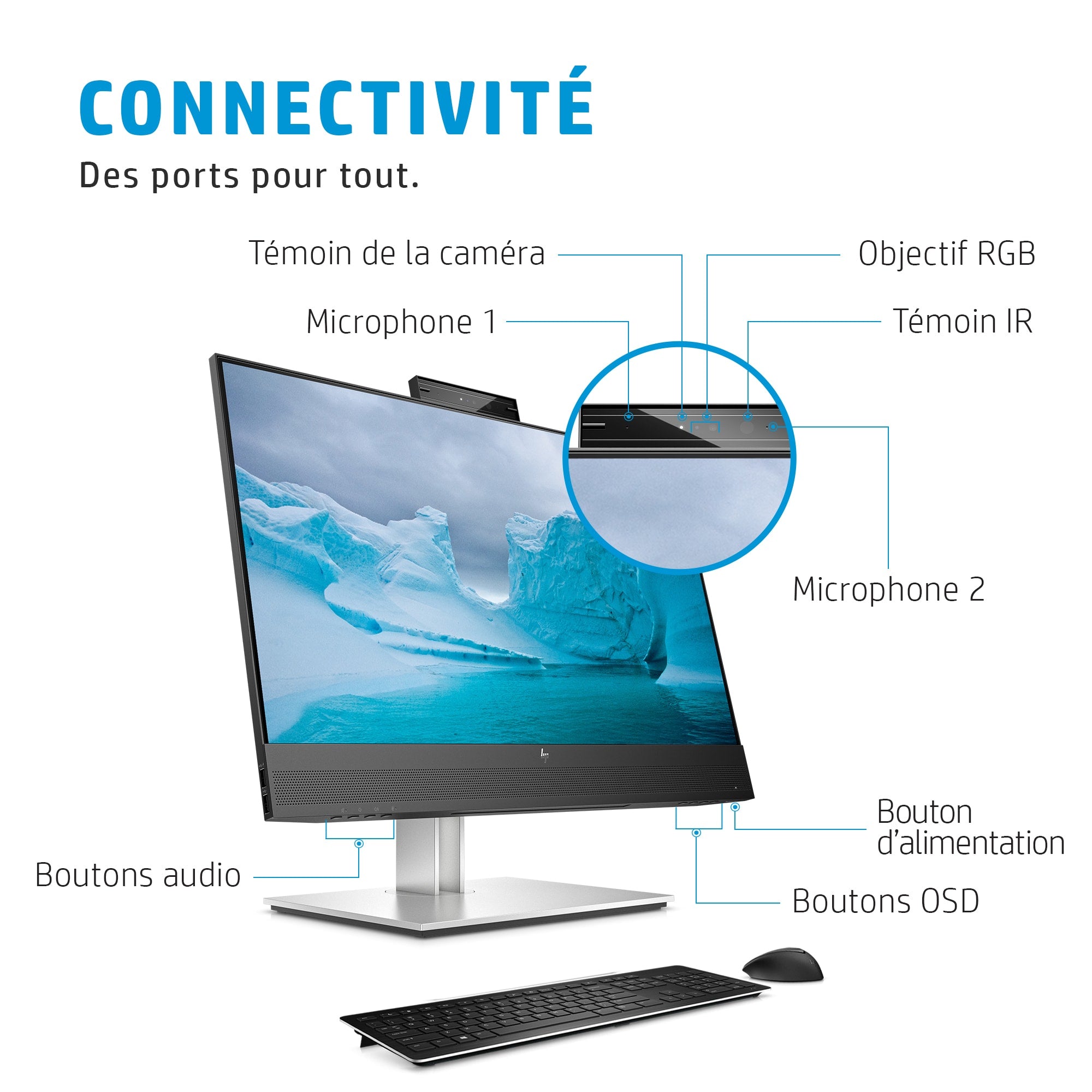 HP E24mv G4 écran plat de PC 60,5 cm (23.8") 1920 x 1080 pixels Full HD Noir, Argent