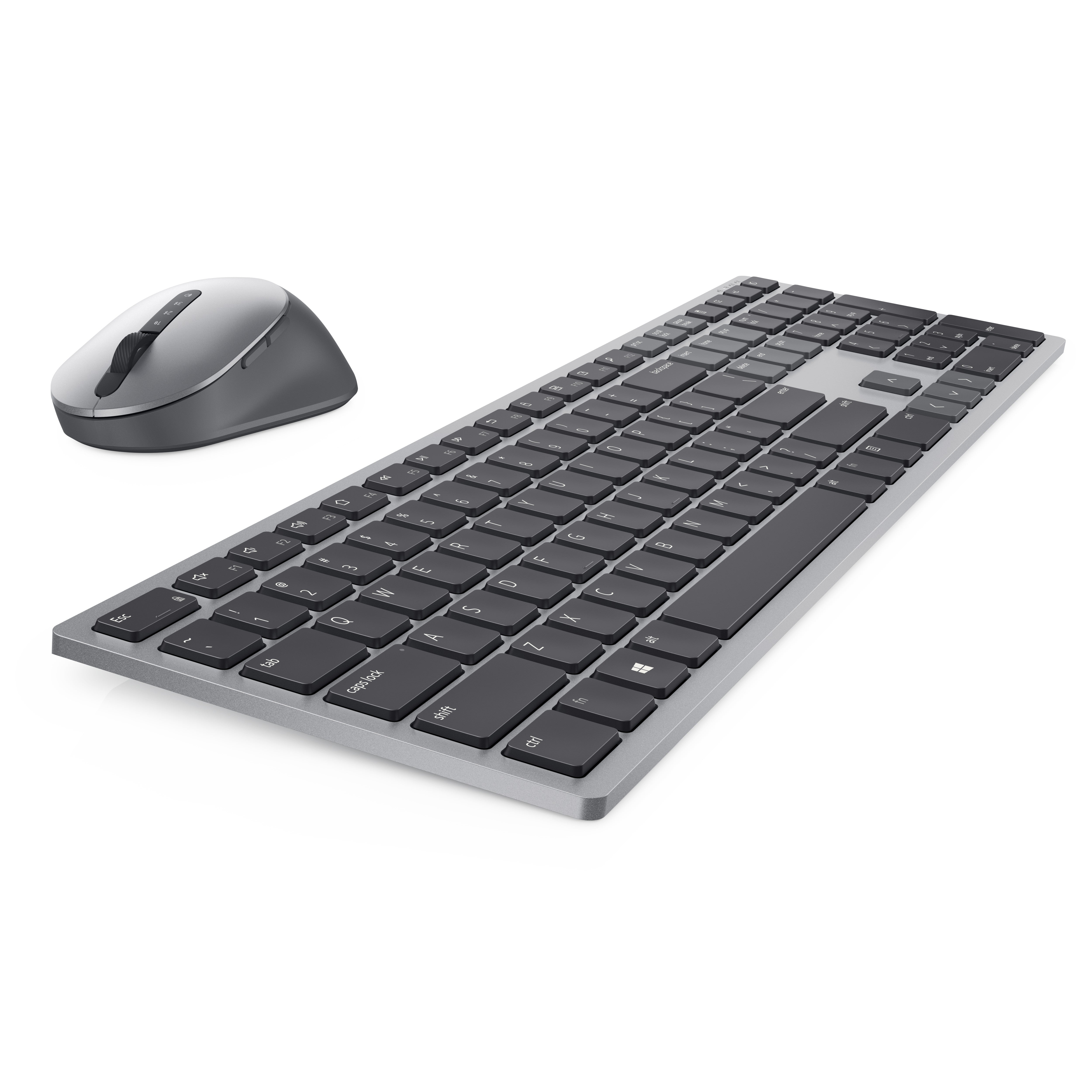 DELL KM7321W clavier Souris incluse Bureau RF sans fil + Bluetooth QWERTY US International Gris, Titane