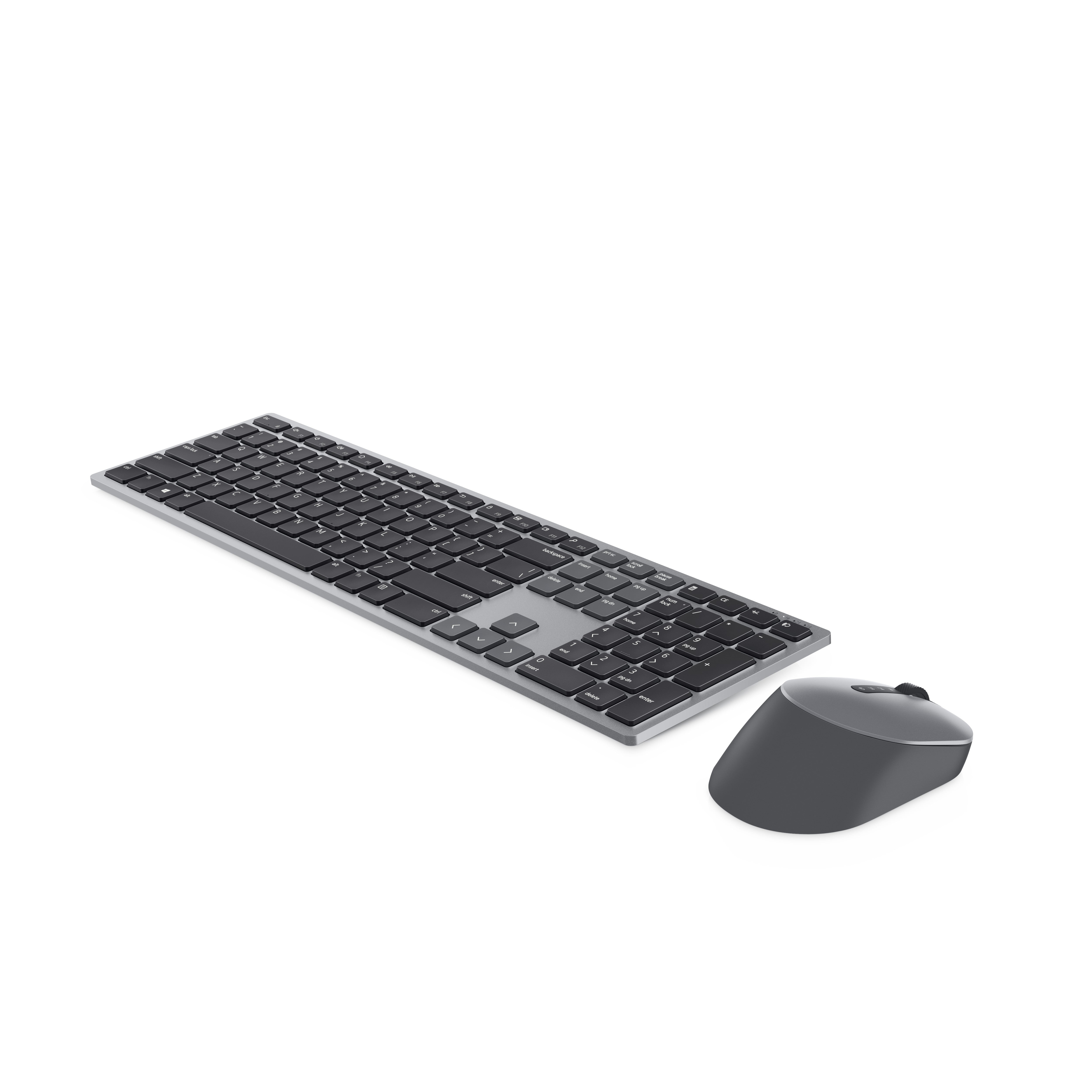 DELL KM7321W clavier Souris incluse Bureau RF sans fil + Bluetooth QWERTY US International Gris, Titane