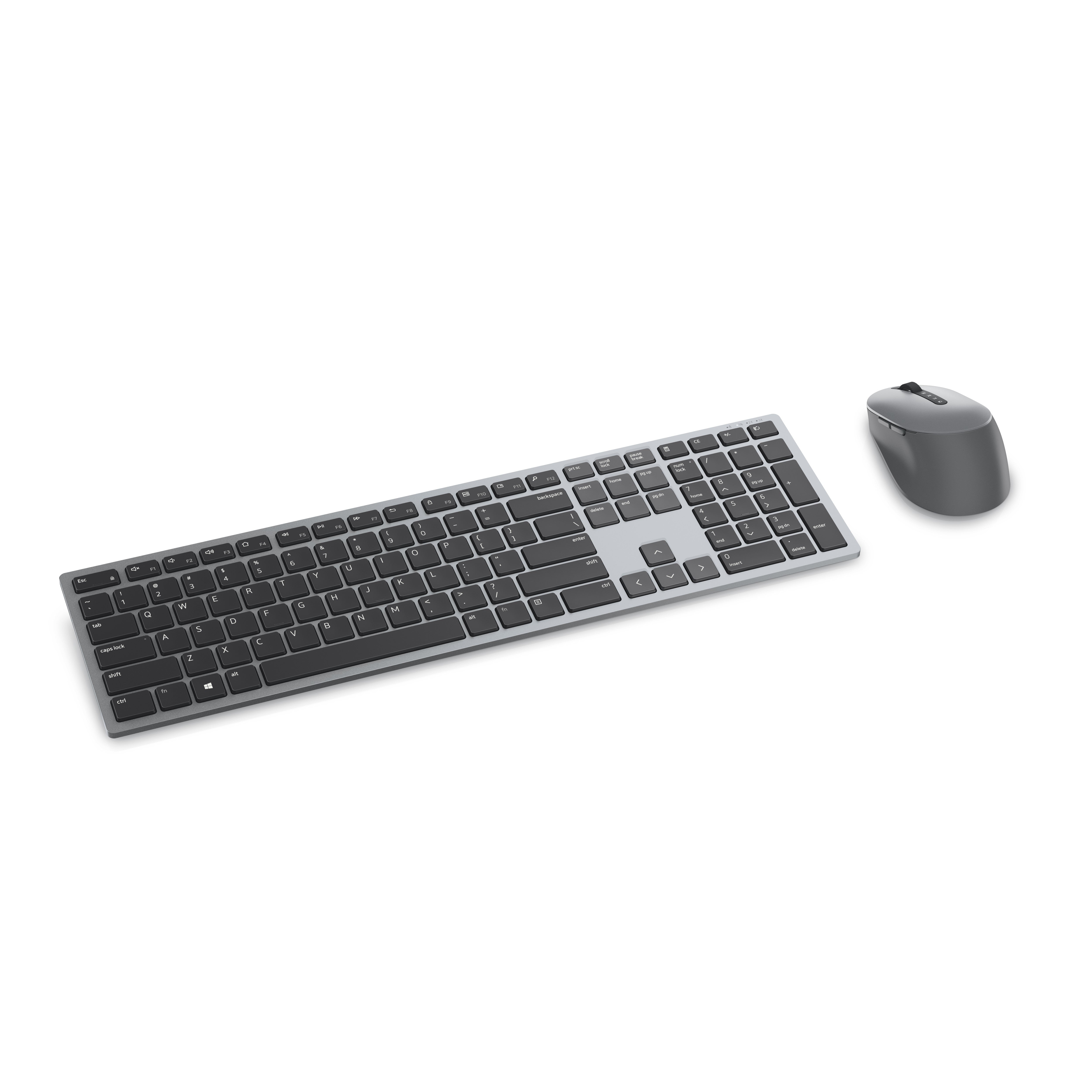 DELL KM7321W clavier Souris incluse Bureau RF sans fil + Bluetooth QWERTY US International Gris, Titane