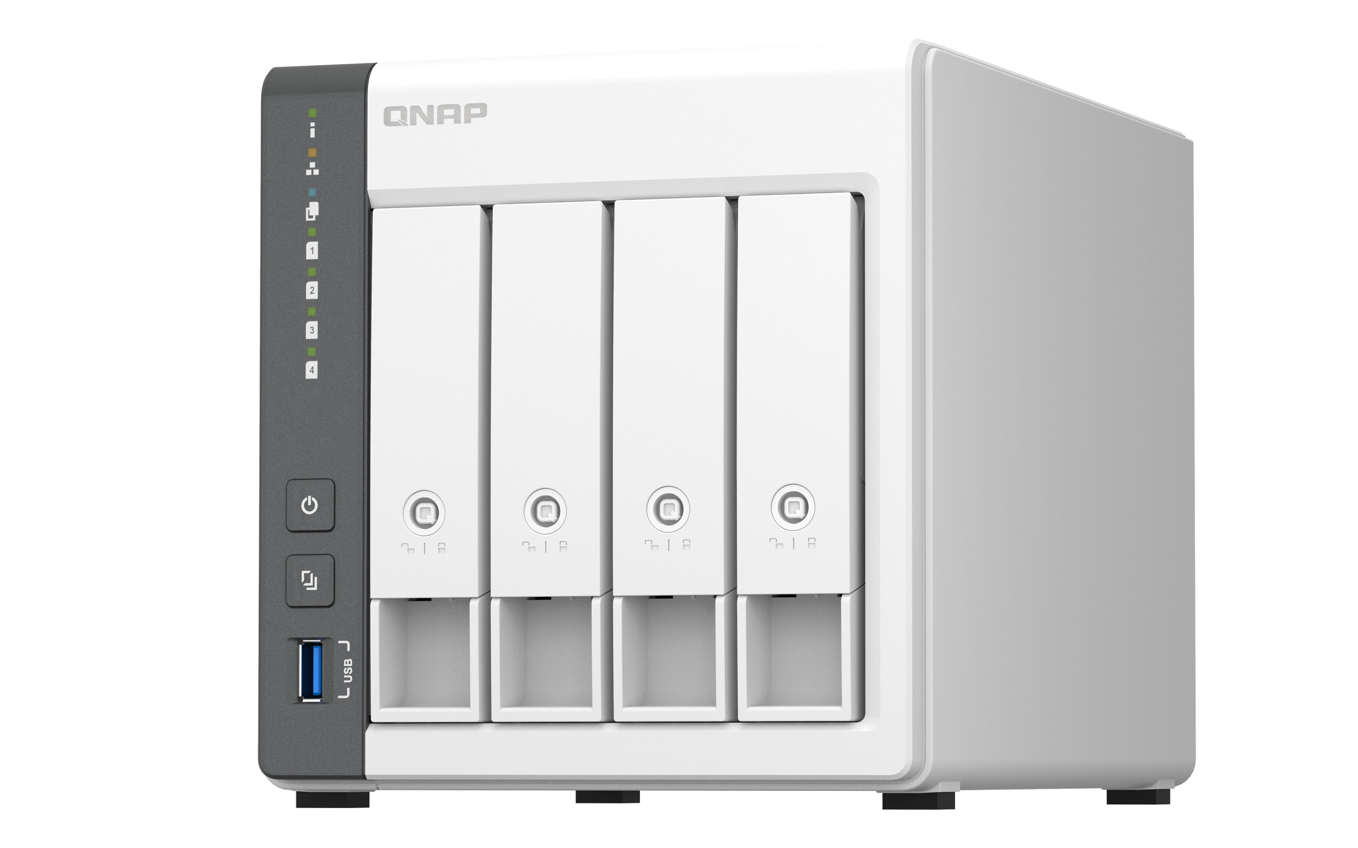 QNAP TS-433 NAS Tower ARM Cortex-A55 4 Go 0 To QNAP QTS Blanc