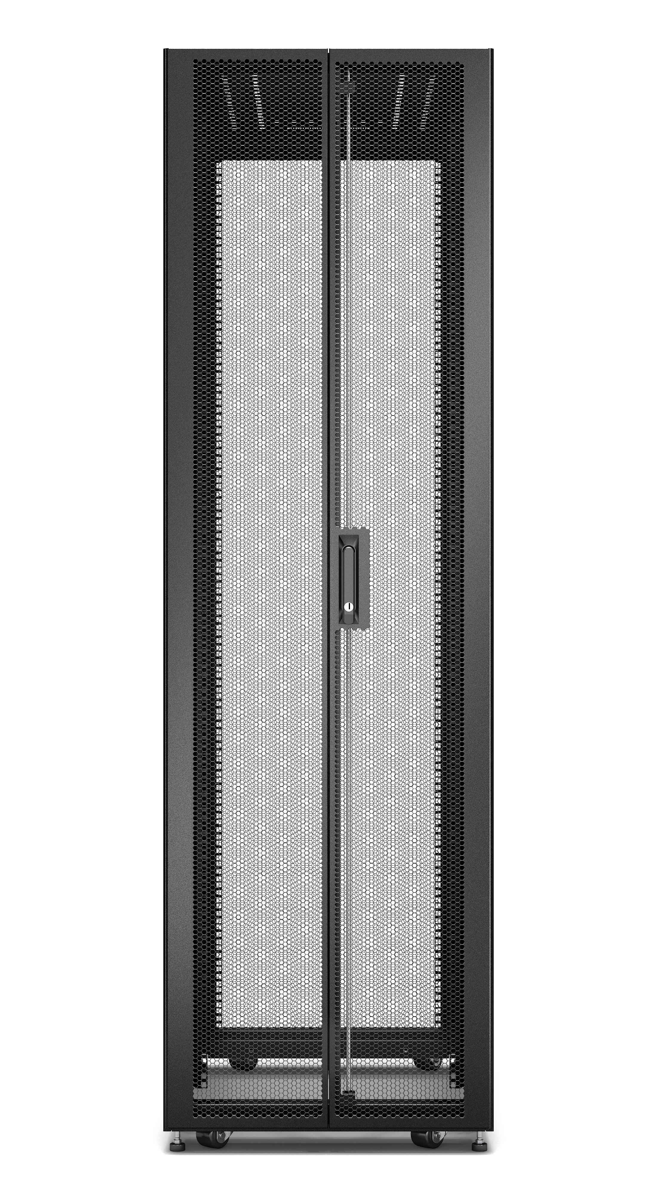 APC Baie EasyRack 600mm/42U/1100mm avec toit, panneau latéral, roulettes, noir