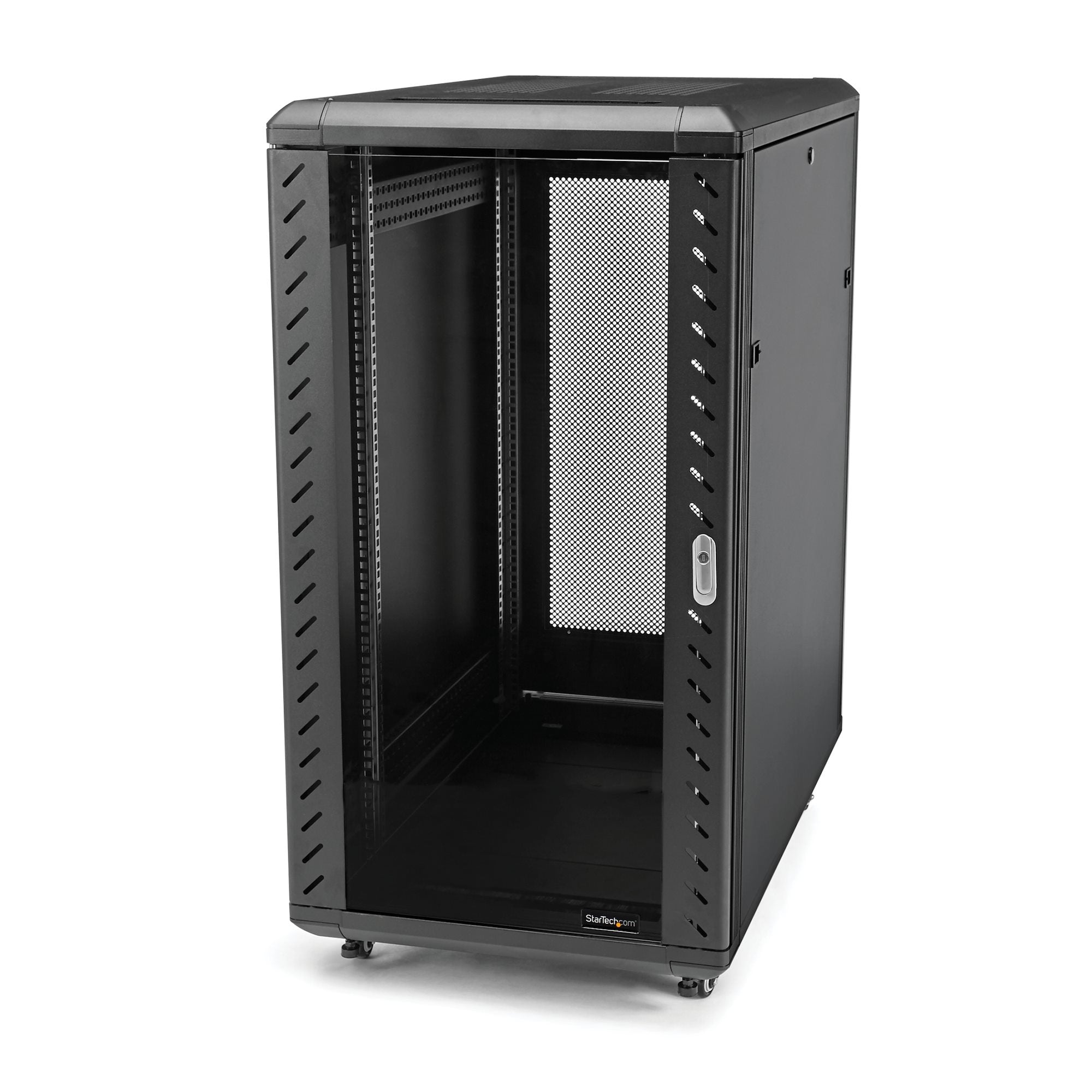 StarTech.com Armoire Rack Serveur 18U à 4 Montants, Armoire Verrouillable 19" pour Ordinateur/AV/Équipement IT, Rack Réseau pour Bureau/Domicile avec Roulettes et Rails de Montage Ajustables