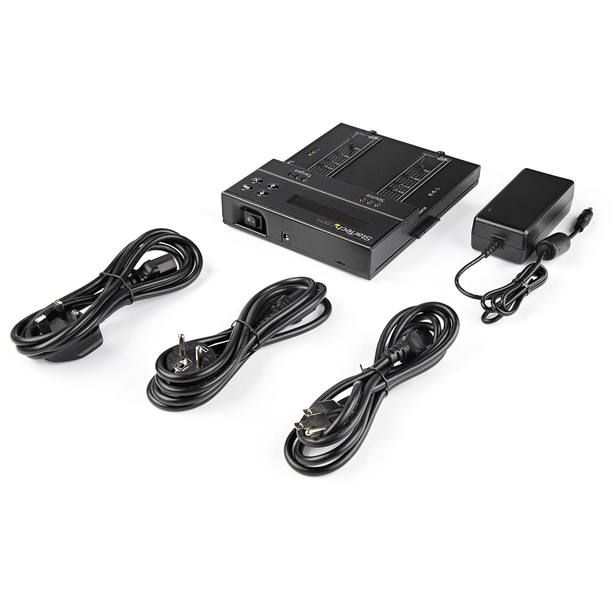 StarTech.com Duplicateur et effaceur autonome M.2 SATA & M.2 NVMe - Cloneur/effaceur HDD/SSD M.2 PCIe AHCI/NVMe, M.2 SATA, 2.5/3.5" SATA - Effaceur/duplicateur de disque dur externe, TAA