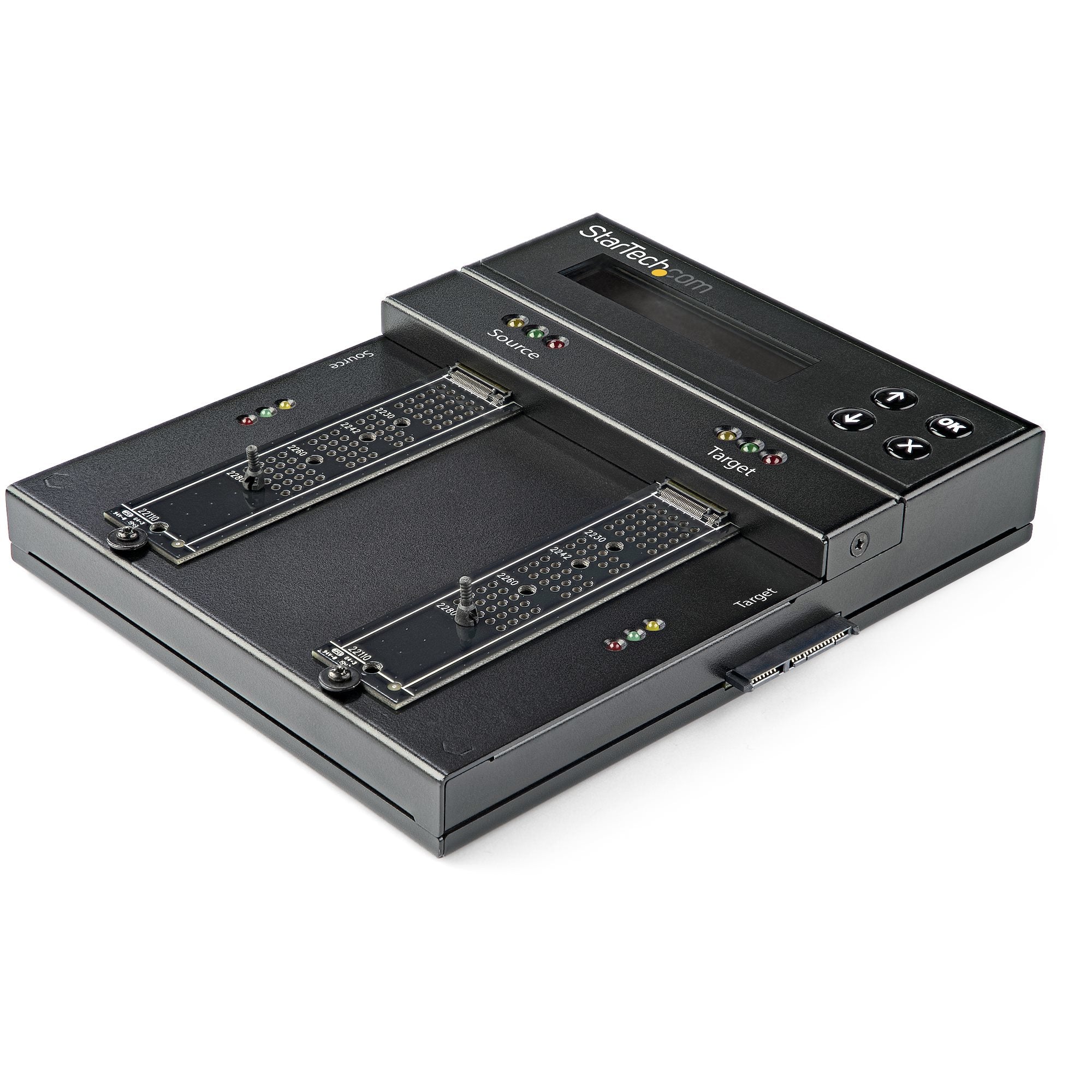 StarTech.com Duplicateur et effaceur autonome M.2 SATA & M.2 NVMe - Cloneur/effaceur HDD/SSD M.2 PCIe AHCI/NVMe, M.2 SATA, 2.5/3.5" SATA - Effaceur/duplicateur de disque dur externe, TAA