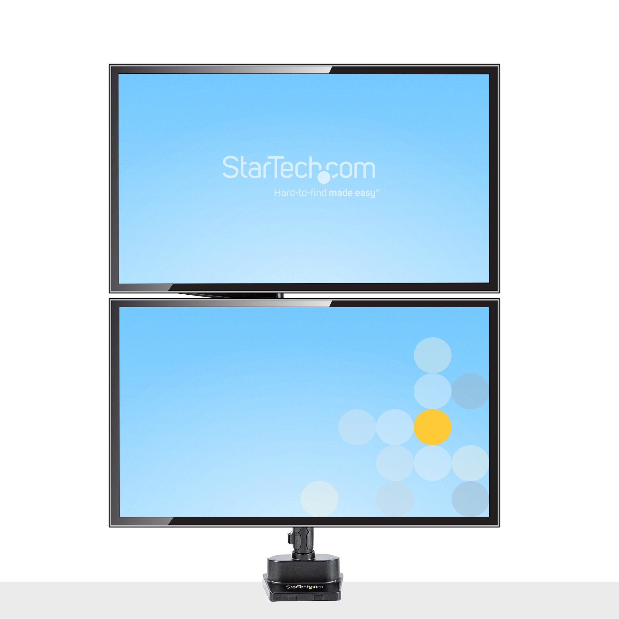 StarTech.com Support Double Écran PC - Bras Double Moniteur VESA - 32" 8kg - Empilables Verticalement - Porte 2 Écrans Hauteur Réglable/Articulé - Fixation Pince/œillet