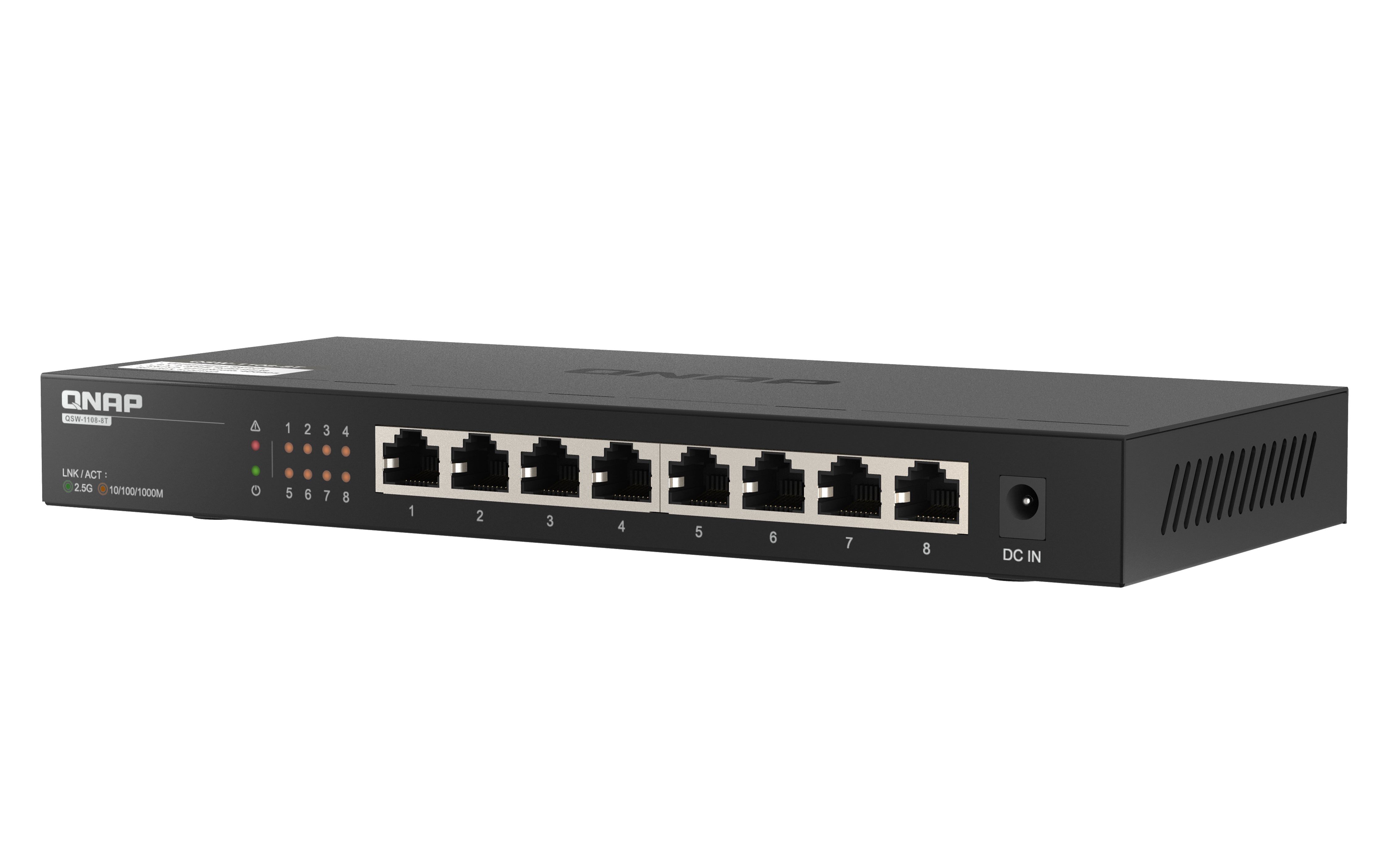 QNAP QSW-1108-8T commutateur réseau Non-géré 2.5G Ethernet (100/1000/2500) Noir