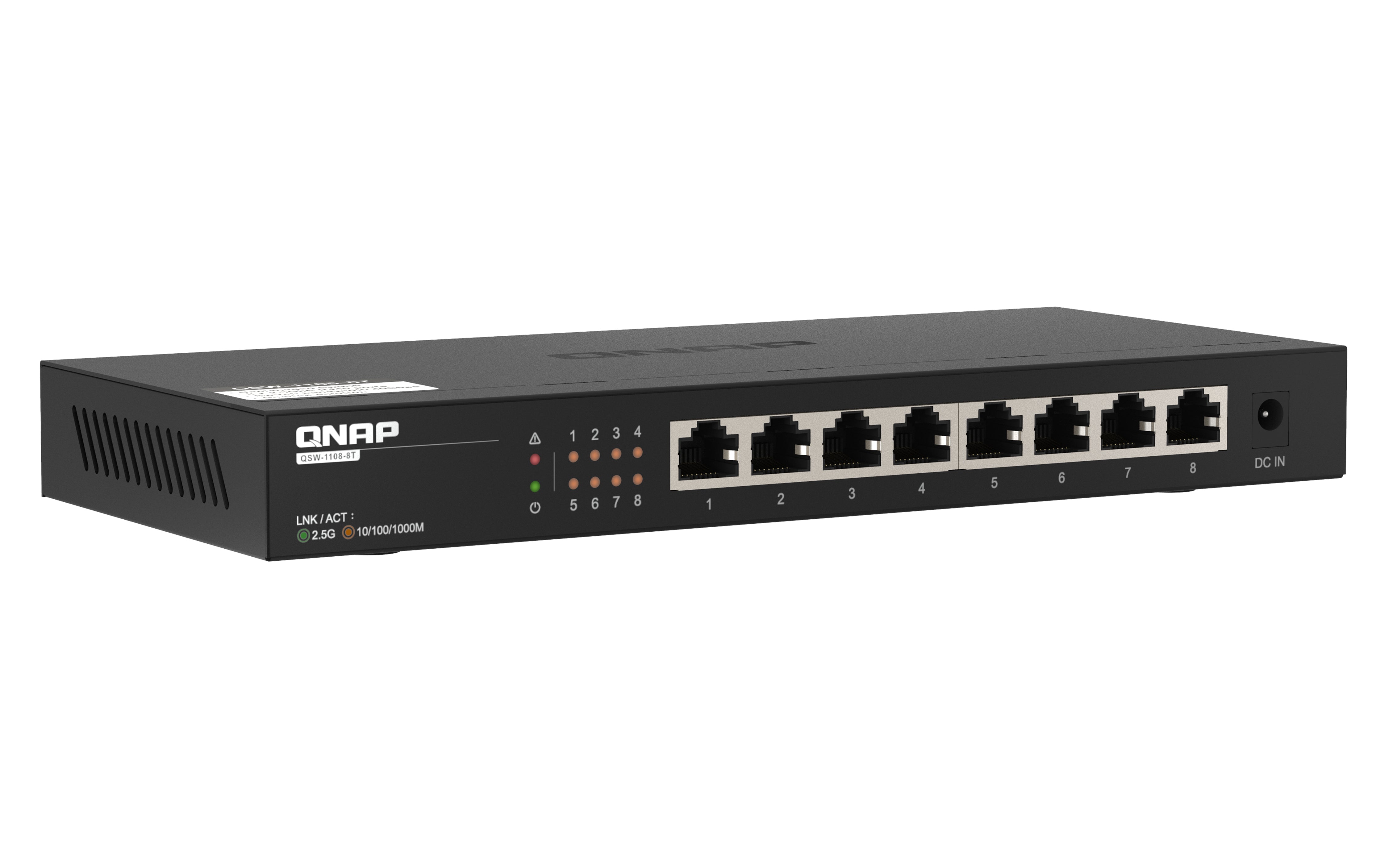 QNAP QSW-1108-8T commutateur réseau Non-géré 2.5G Ethernet (100/1000/2500) Noir