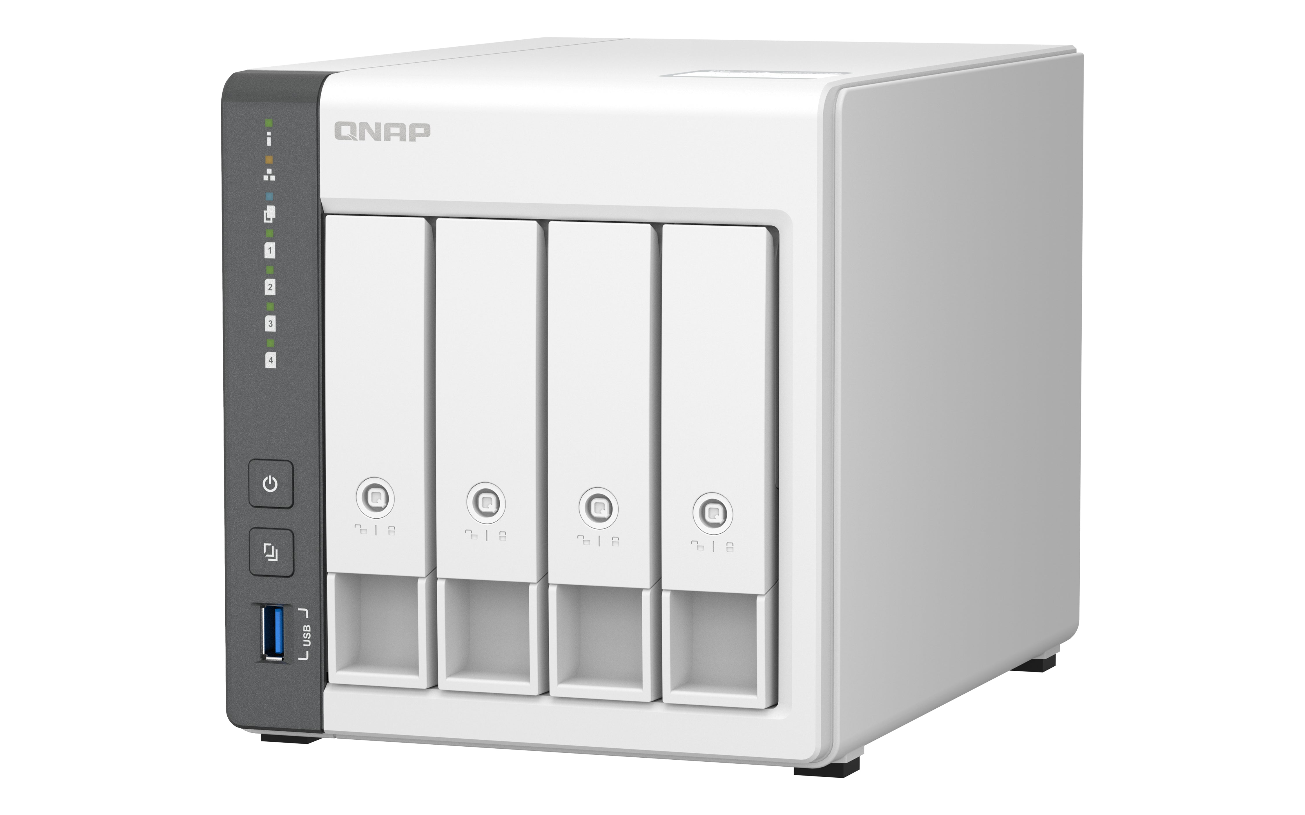 QNAP TS-433 NAS Tower ARM Cortex-A55 4 Go 0 To QNAP QTS Blanc