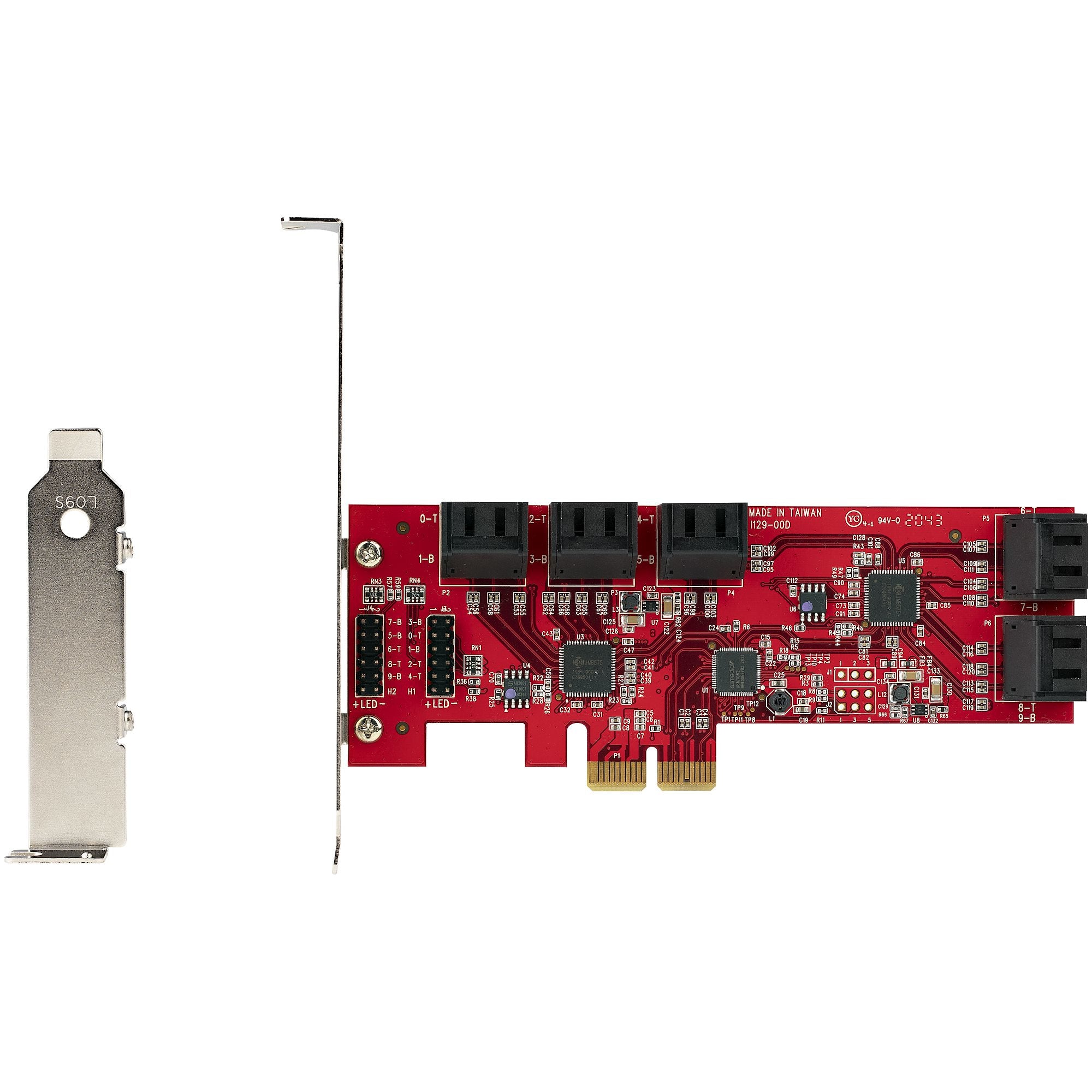 StarTech.com Carte PCI Express SATA 10 ports - Carte Contrôleur PCIe SATA - 6Gbps - ASM1166 Non-Raid - Convertisseur PCI Express 2.0 vers SATA - Connecteurs SATA Empilés - Carte d'Extension SATA