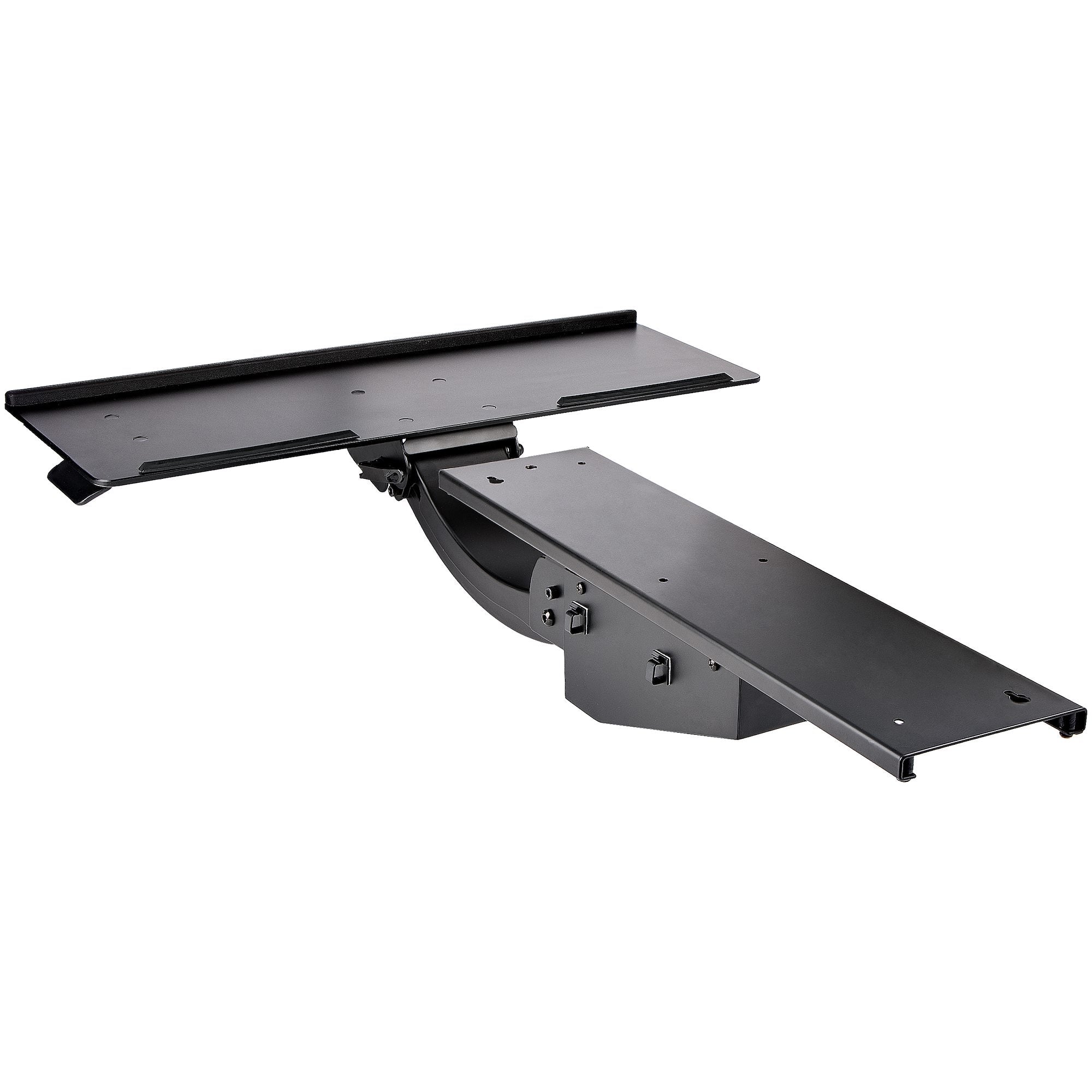 StarTech.com Support Clavier Coulissant sous Bureau - Tablette Clavier et Souris Ajustable en Hauteur - Mouvement Complet - 25 x 66cm - Porte Clavier avec Tapis Repose-Poignets Souris