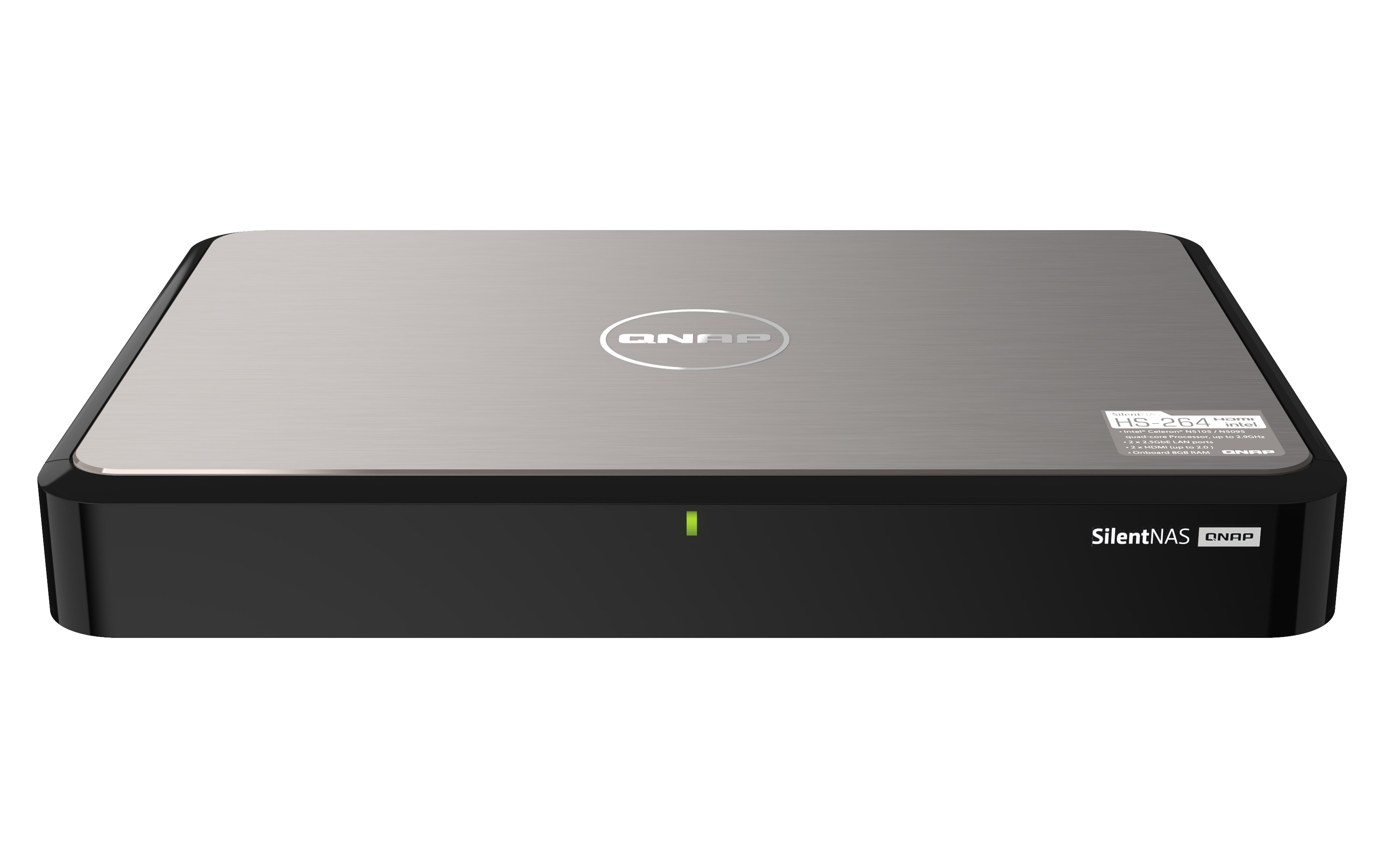 QNAP HS-264 NAS Bureau Intel® Celeron® N5105 8 Go 0 To QNAP Turbo System Noir
