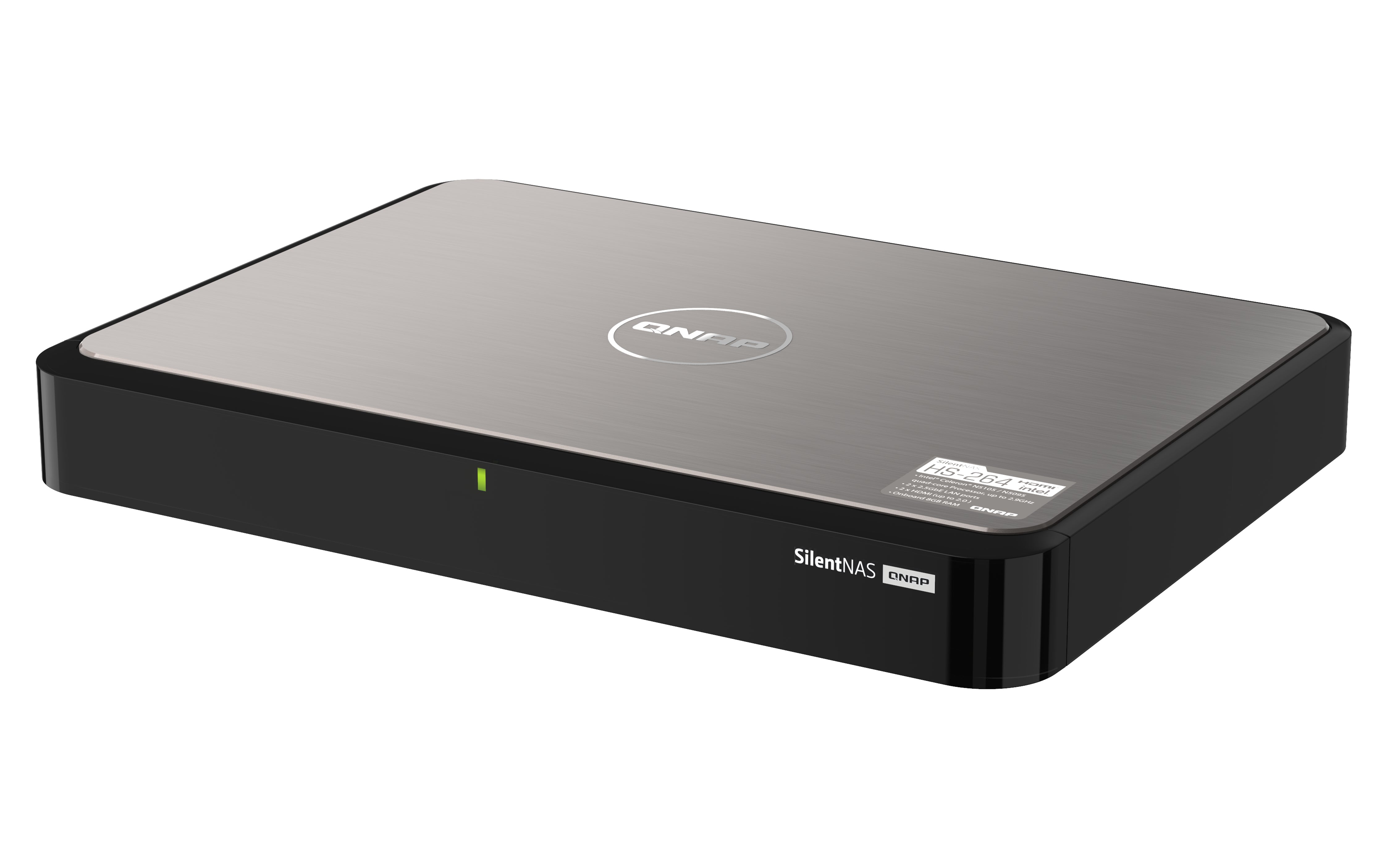 QNAP HS-264 NAS Bureau Intel® Celeron® N5105 8 Go 0 To QNAP Turbo System Noir