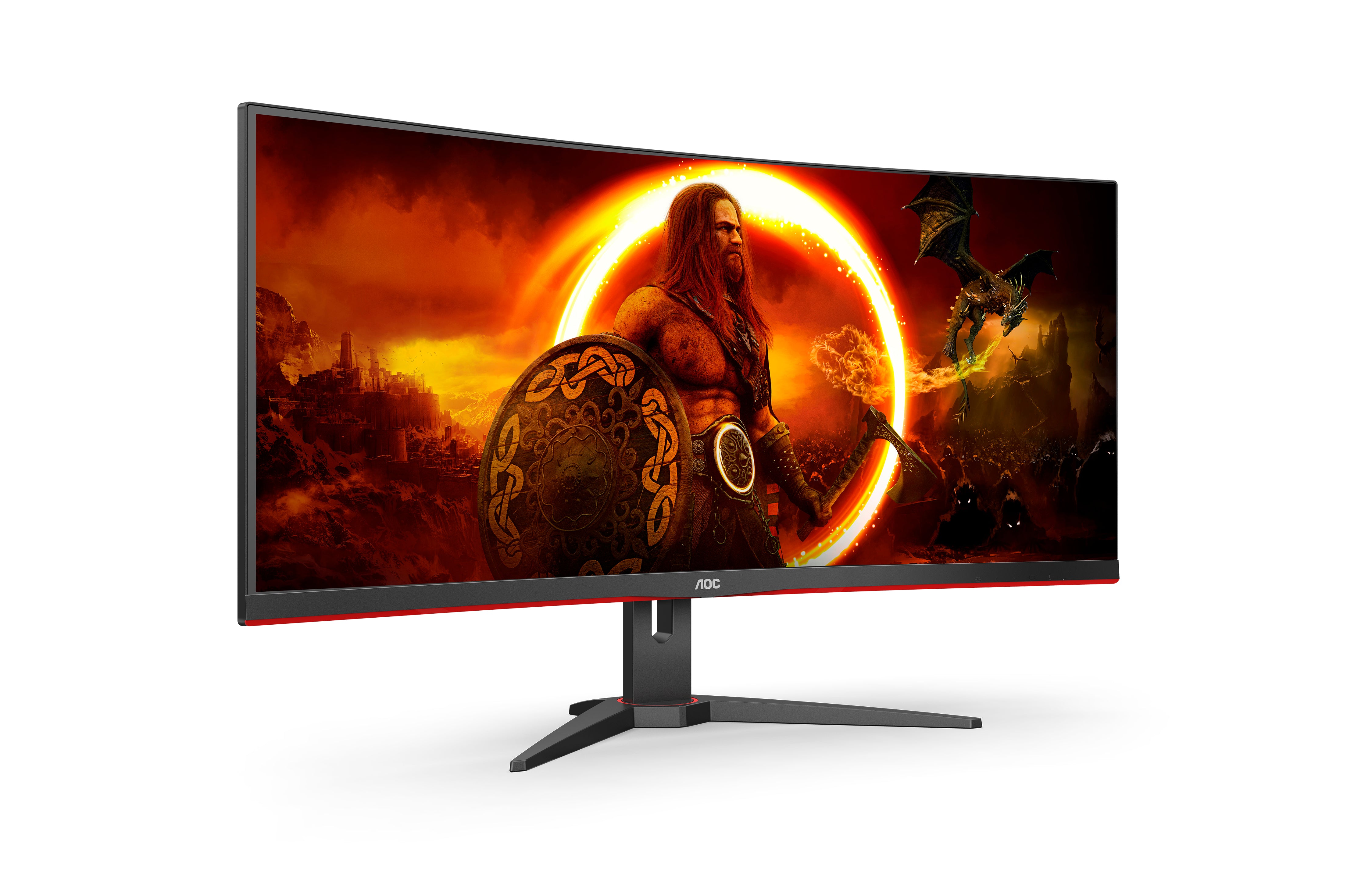 AOC G2 CU34G2XE/BK LED display 86,4 cm (34") 3440 x 1440 pixels Wide Quad HD LCD Noir, Rouge