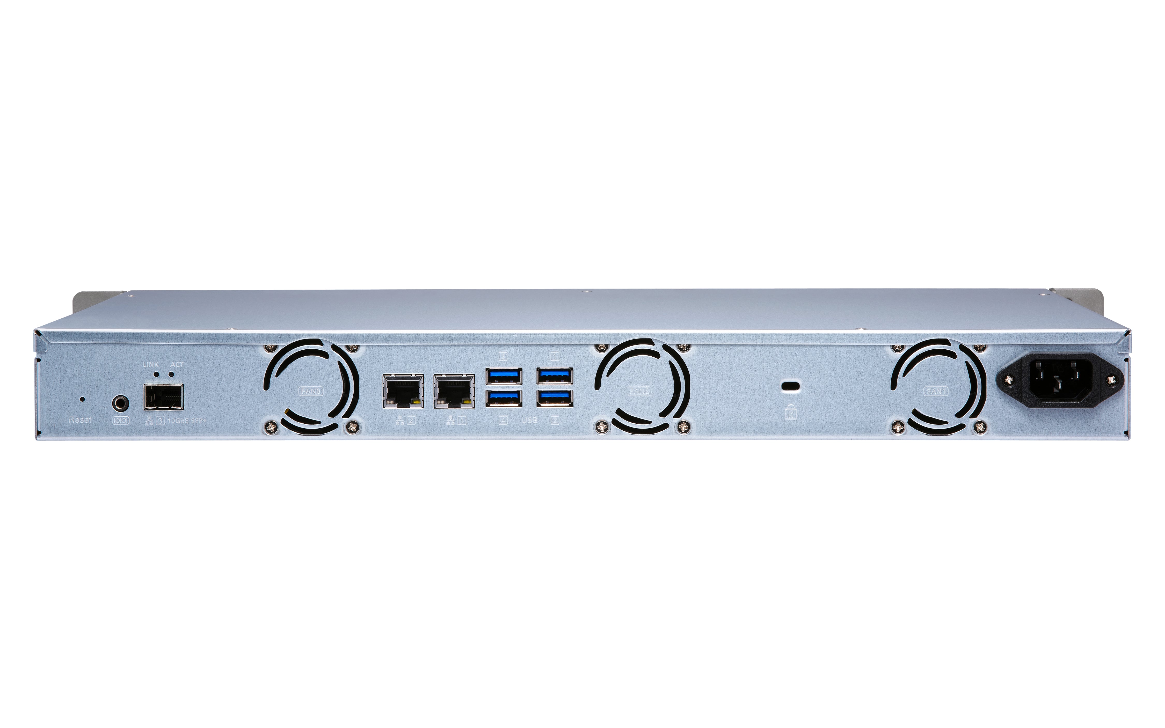 QNAP TS-431XeU NAS Rack (1 U) Annapurna Labs Alpine AL-314 2 Go DDR3 0 To QNAP QTS Noir, Acier inoxydable