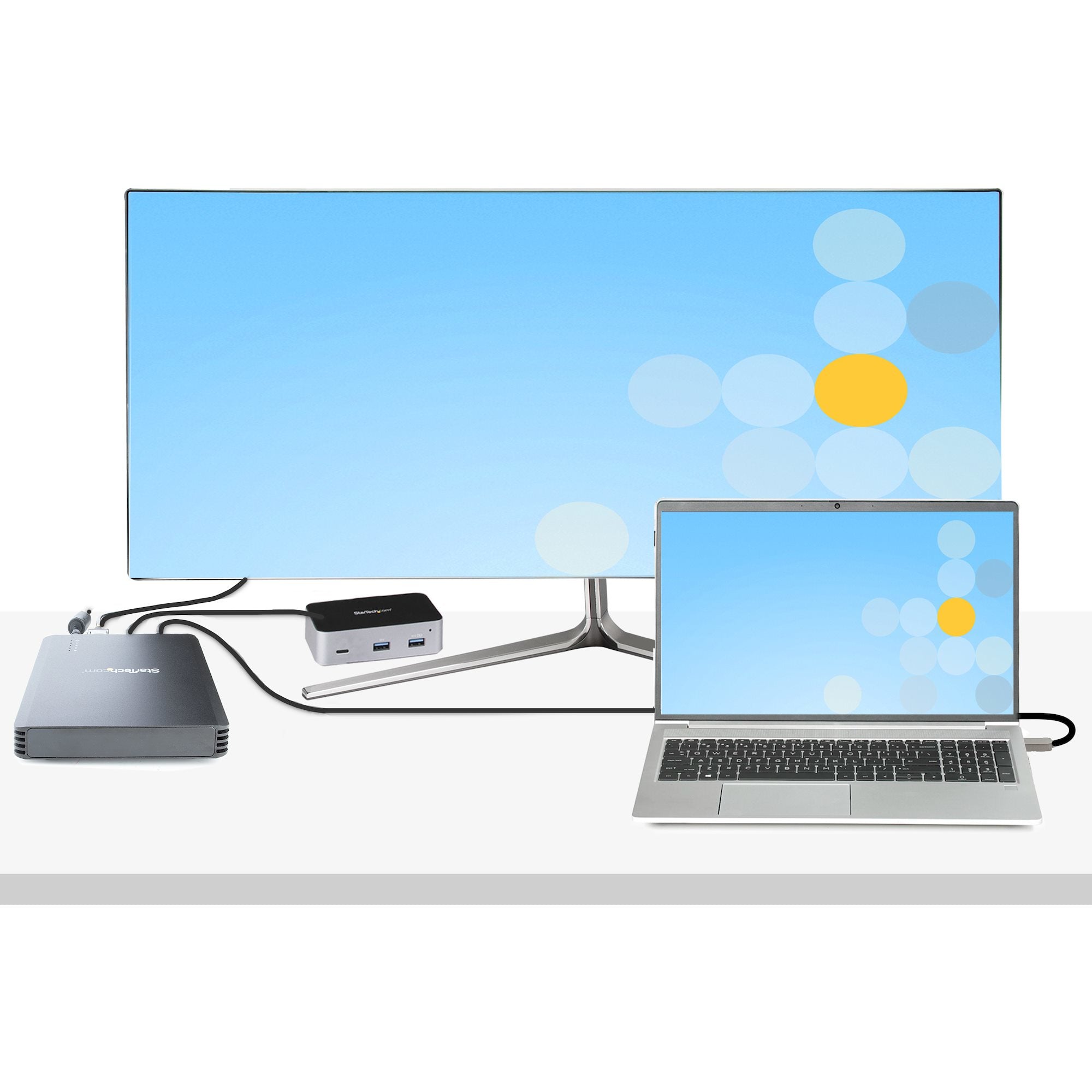 StarTech.com Boîtier SSD M.2 NVMe Thunderbolt 3 à 4 Baies - Boîtier Disque Dur Externe 1 DisplayPort vidéo et 2 Ports TB3 Downstream - Boîtier pour Disque Dur - Boîtier SSD Externe, 40Gbps, Alimentation 72W