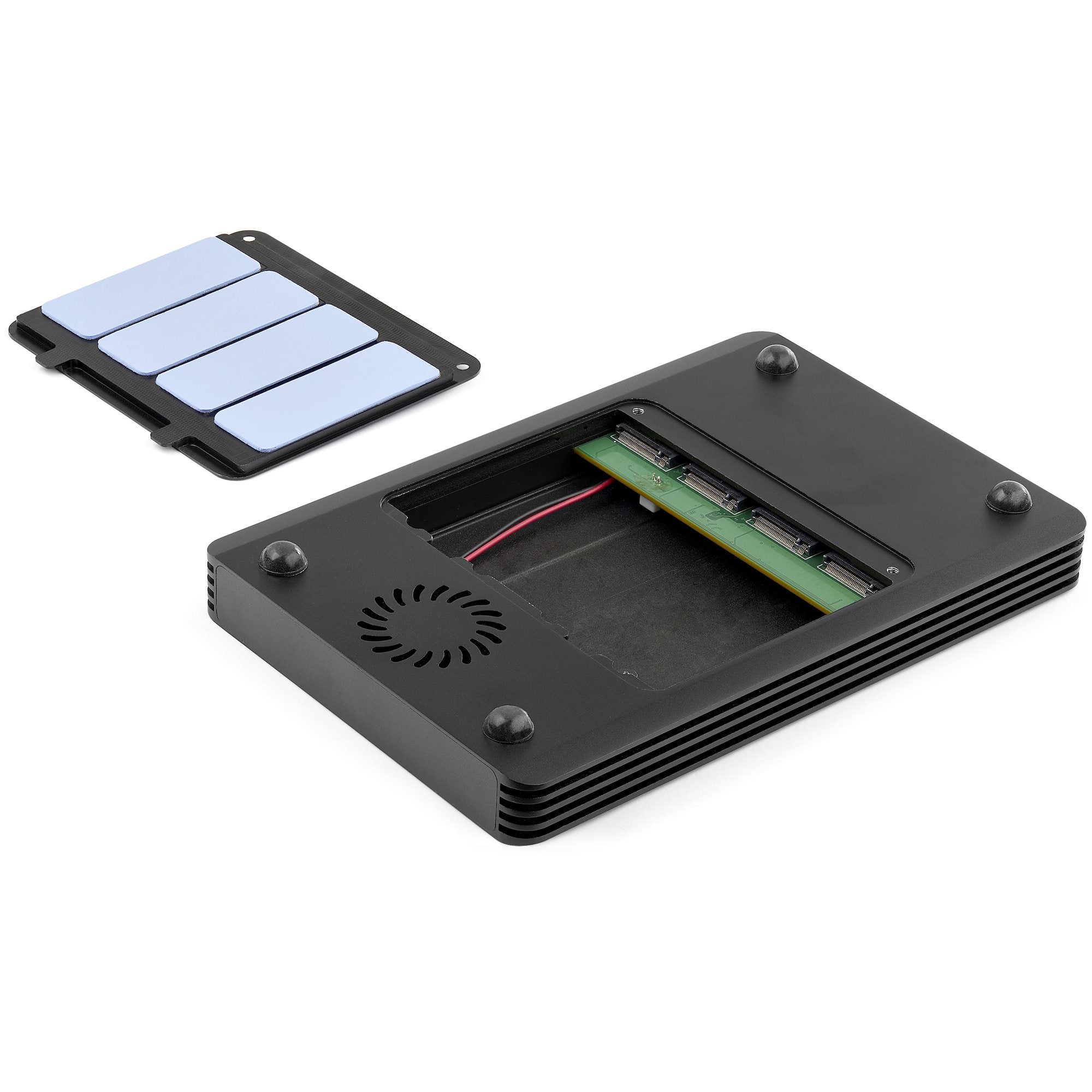 StarTech.com Boîtier SSD M.2 NVMe Thunderbolt 3 à 4 Baies - Boîtier Disque Dur Externe 1 DisplayPort vidéo et 2 Ports TB3 Downstream - Boîtier pour Disque Dur - Boîtier SSD Externe, 40Gbps, Alimentation 72W