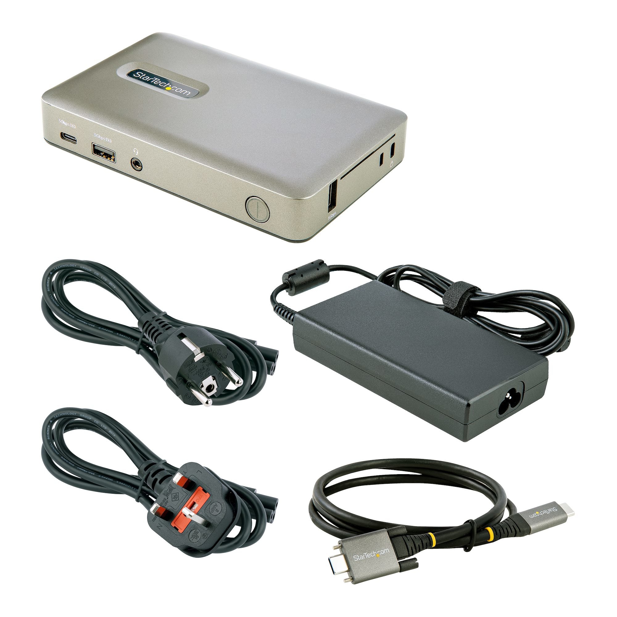 StarTech.com Dock USB C - USB-C vers DisplayPort 4K 30Hz ou VGA - Chargement USB Power Delivery 65W - Hub USB 3.1 Gen 1 à 4 ports - Station d'accueil universelle USB-C pour ordinateur portable avec Ethernet
