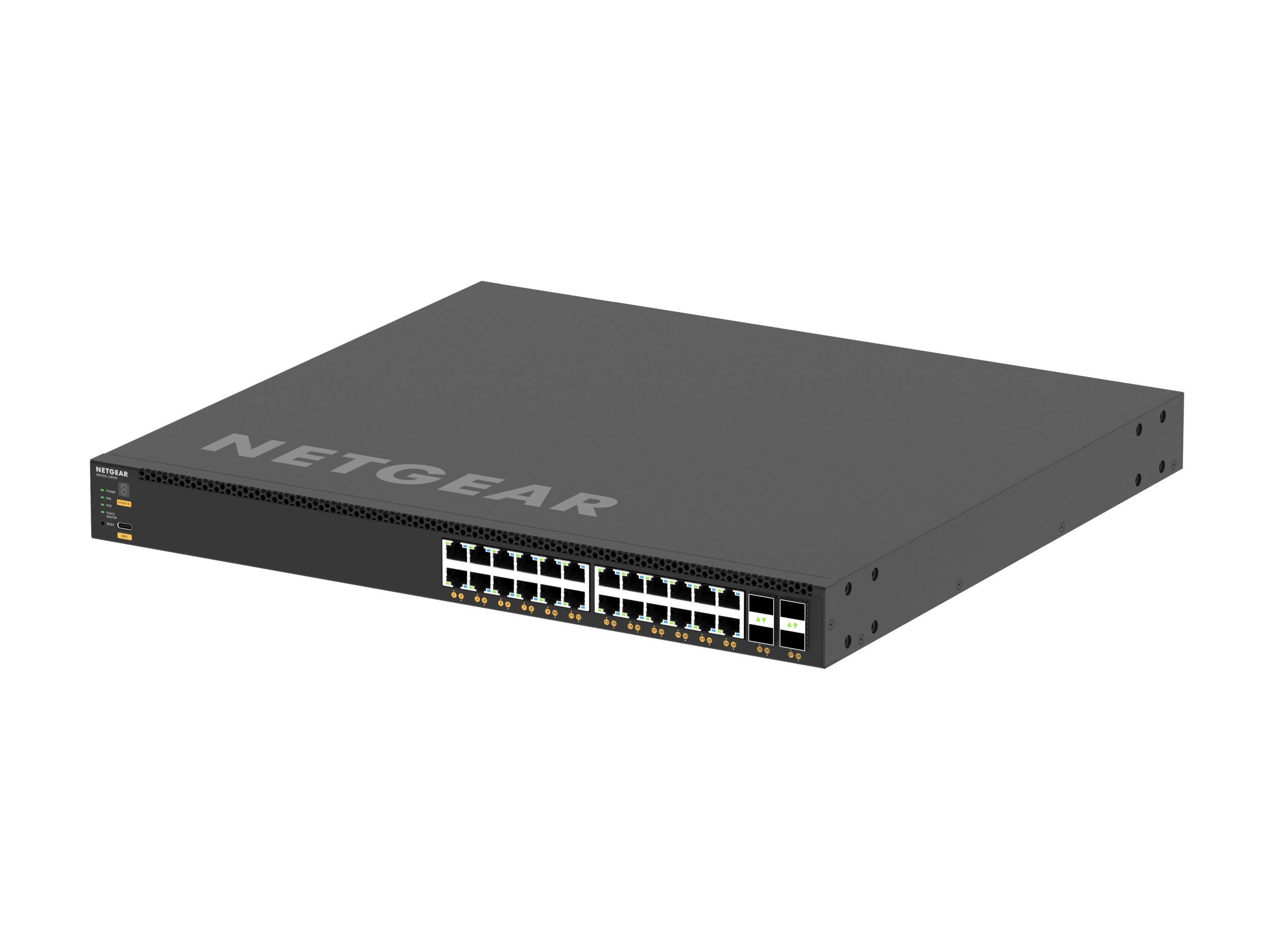 NETGEAR M4350-24X4V Géré L3 10G Ethernet (100/1000/10000) Connexion Ethernet, supportant l'alimentation via ce port (PoE) 1U Noir