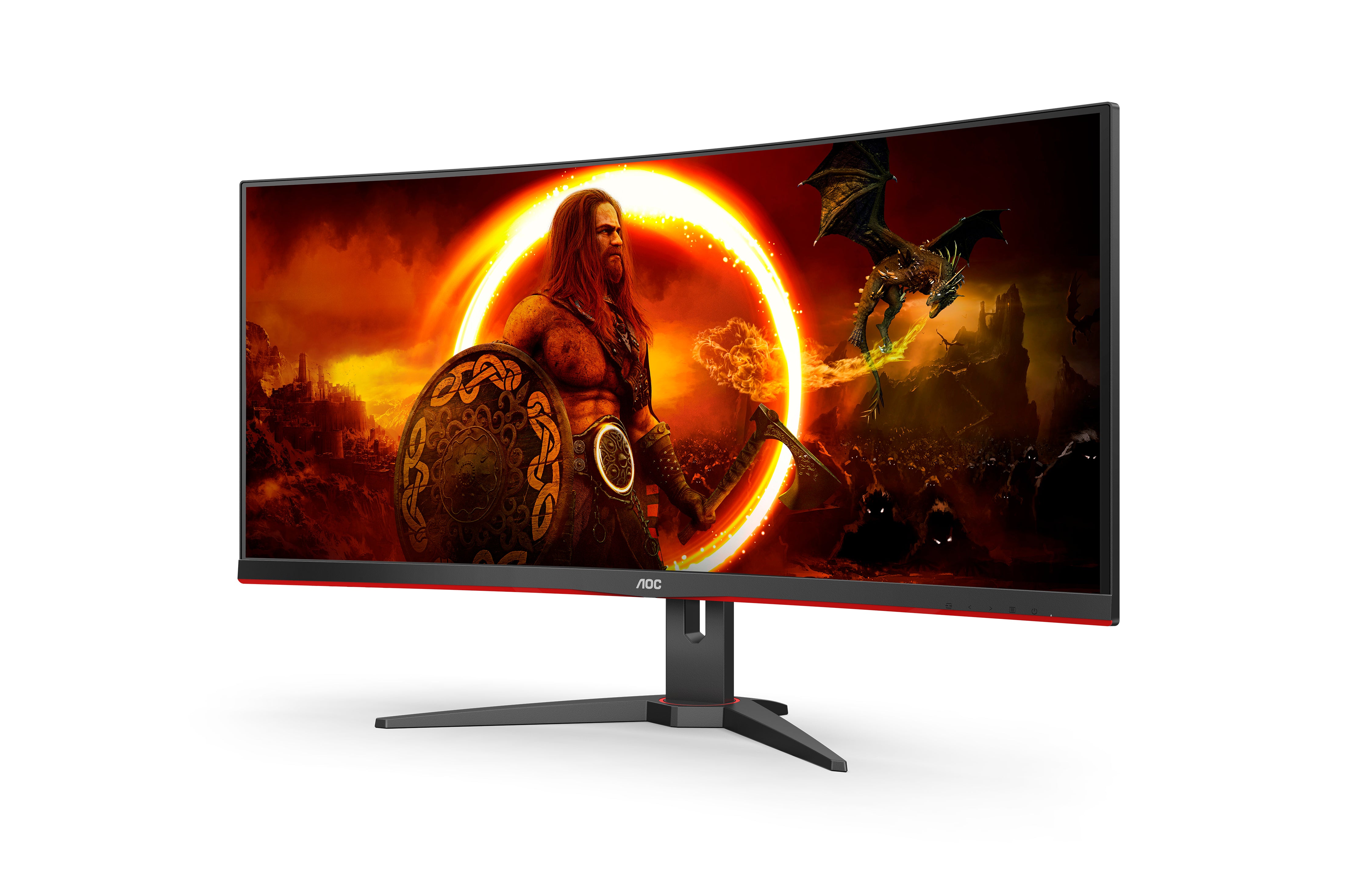 AOC G2 CU34G2XE/BK LED display 86,4 cm (34") 3440 x 1440 pixels Wide Quad HD LCD Noir, Rouge