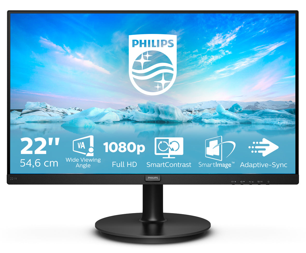 Philips V Line 221V8A/00 LED display 54,6 cm (21.5") 1920 x 1080 pixels Full HD Noir