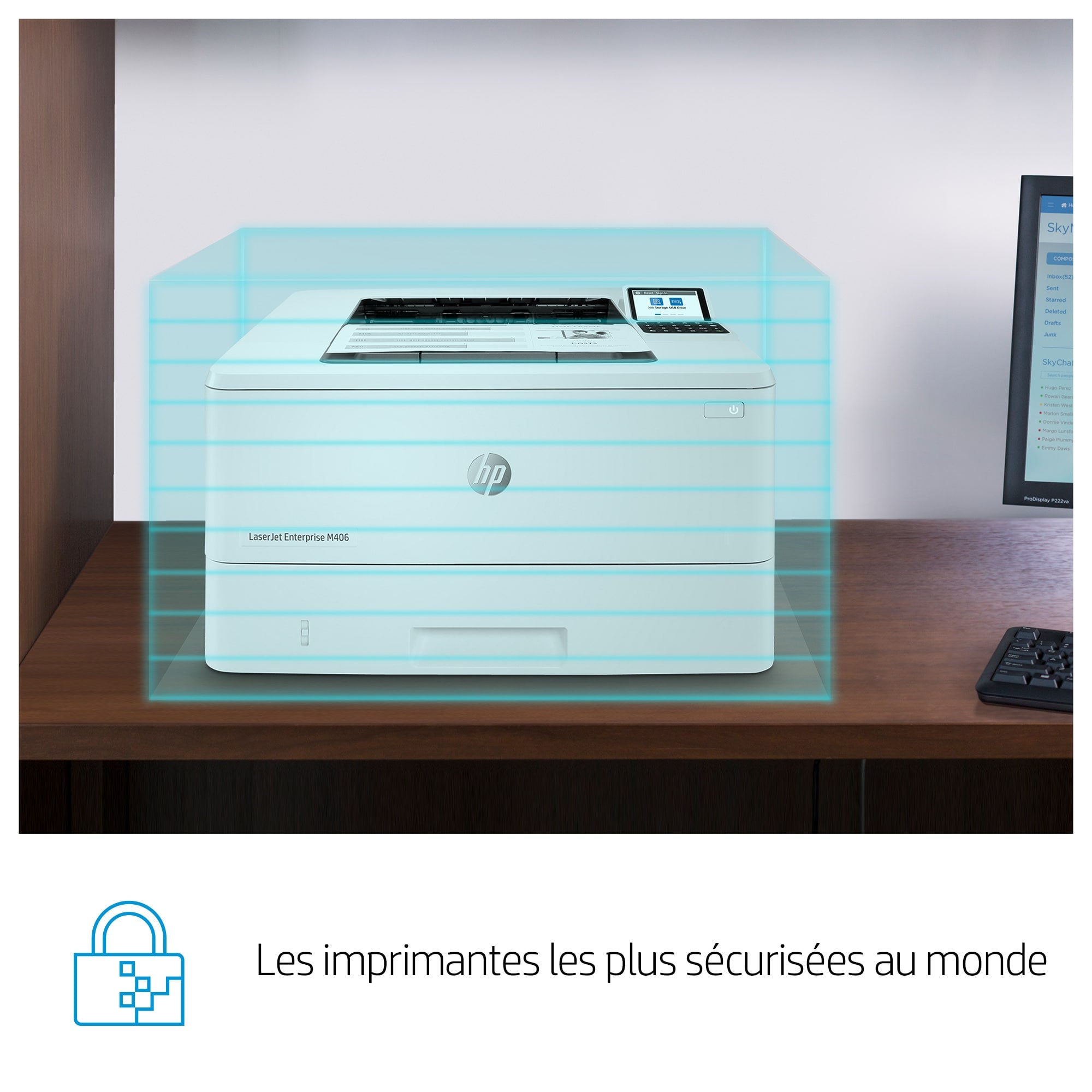 HP LaserJet Enterprise M406dn, Noir et blanc, Imprimante pour Entreprises, Imprimer, Taille compacte; Sécurité renforcée; Impression recto-verso; Éco-énergétique; Impression USB en façade