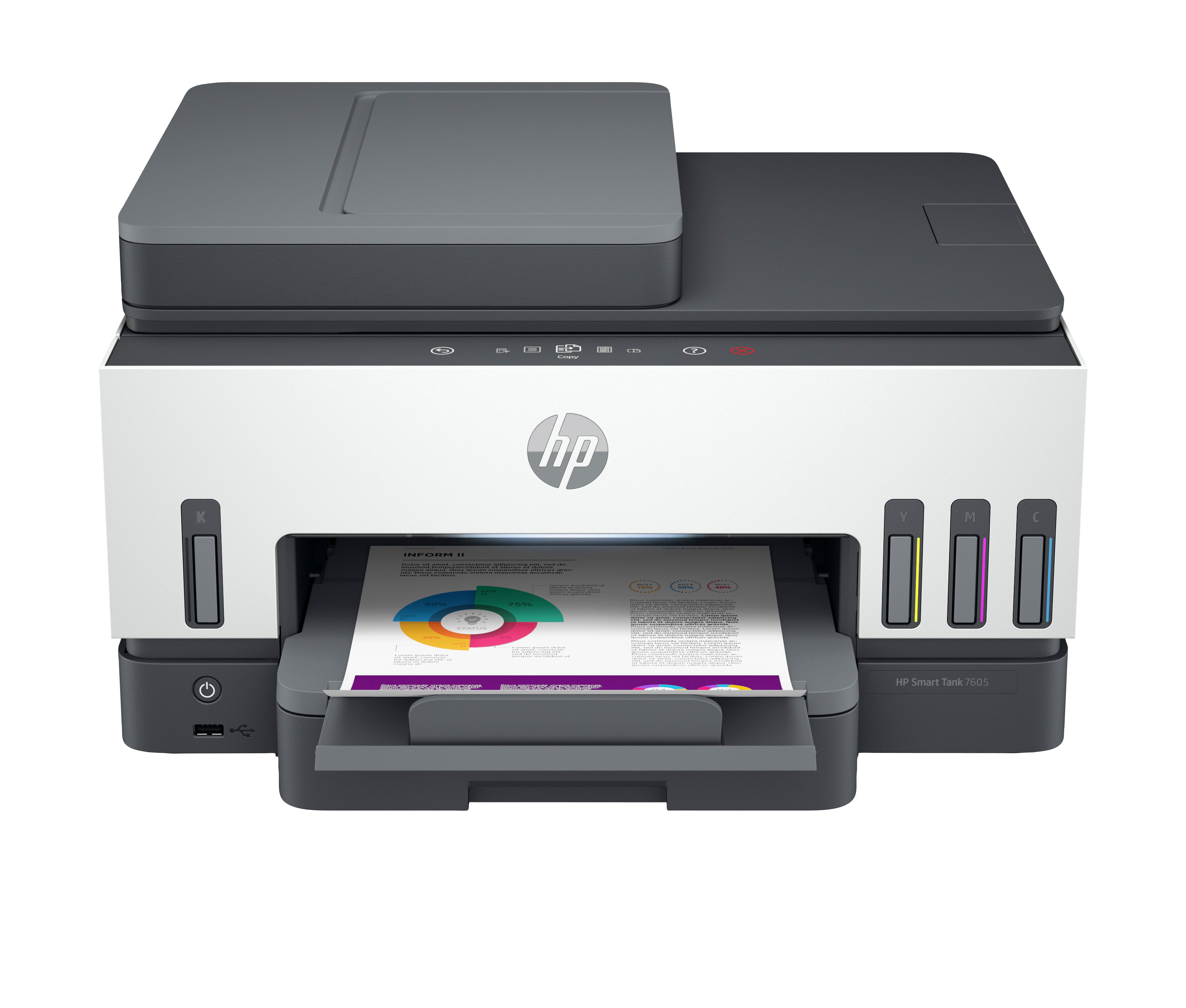 HP Smart Tank 7605 Sans fil All-in-One Couleur Imprimante, Impression recto-verso; copieur, scanner